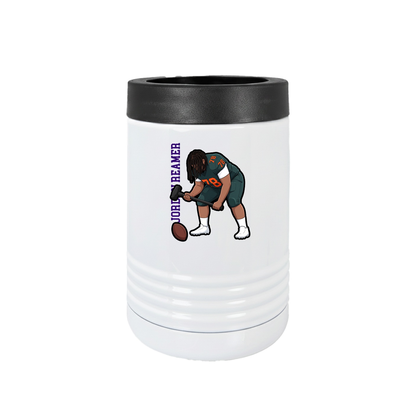 Beverage Holder — Name Vertical in White