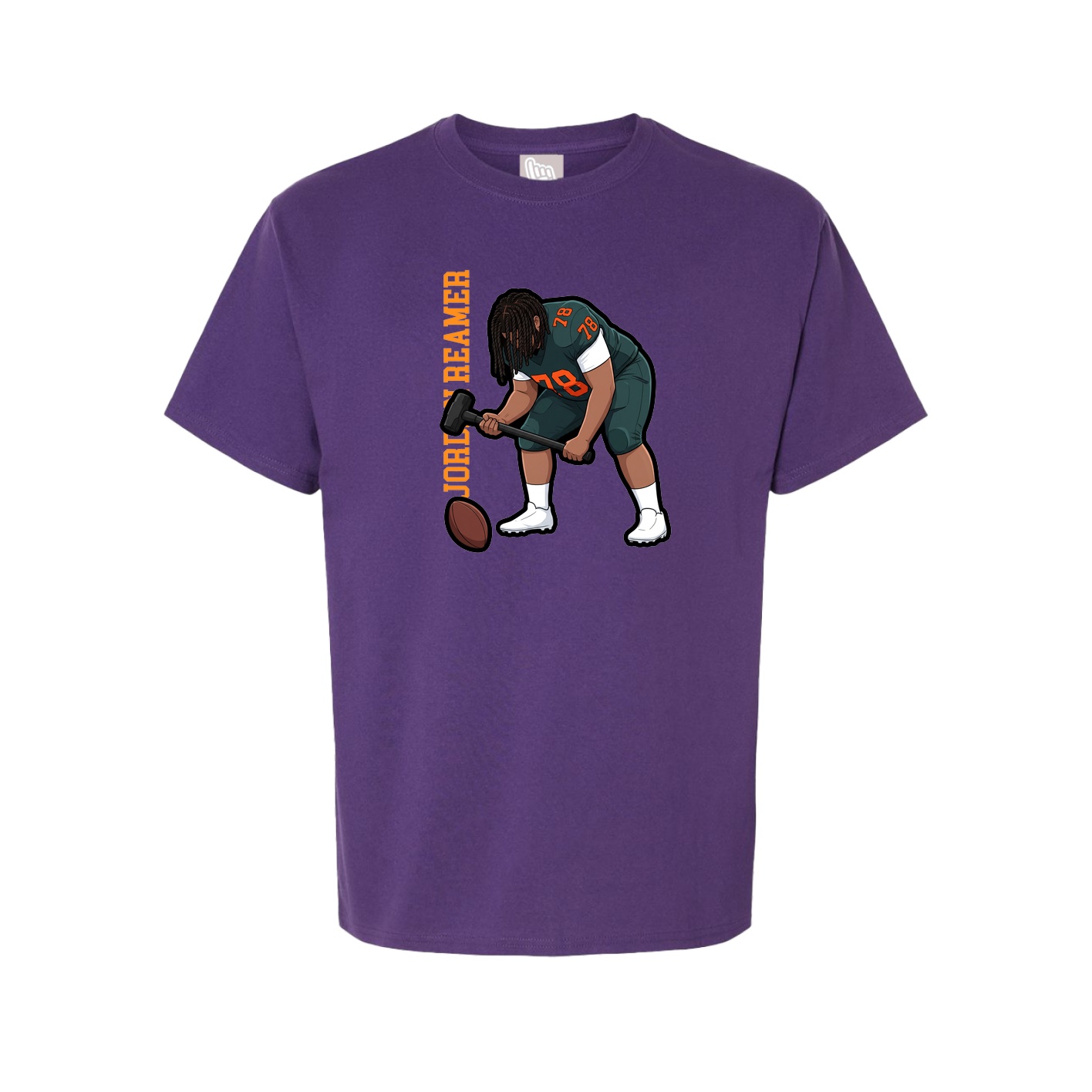 Youth Tee — Name Vertical in Purple