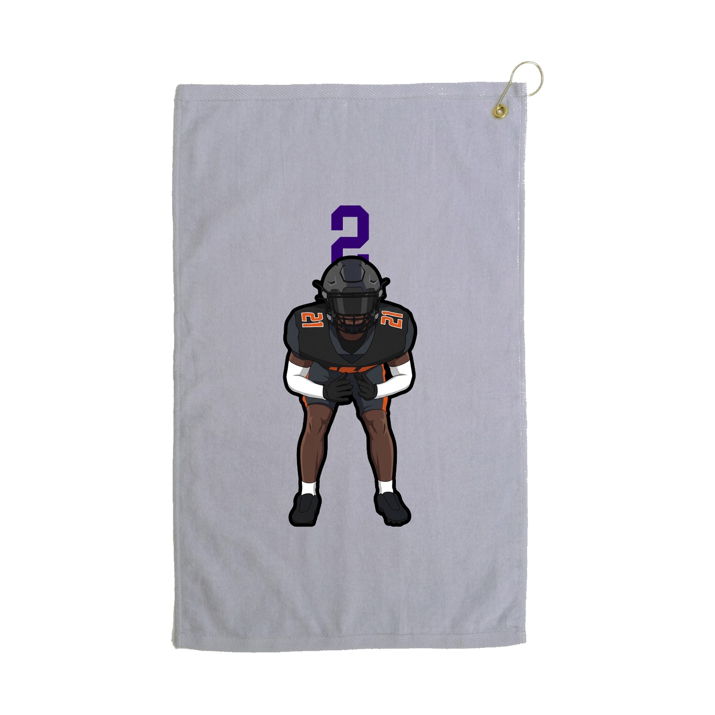 Golf Towel — Number Top in Grey