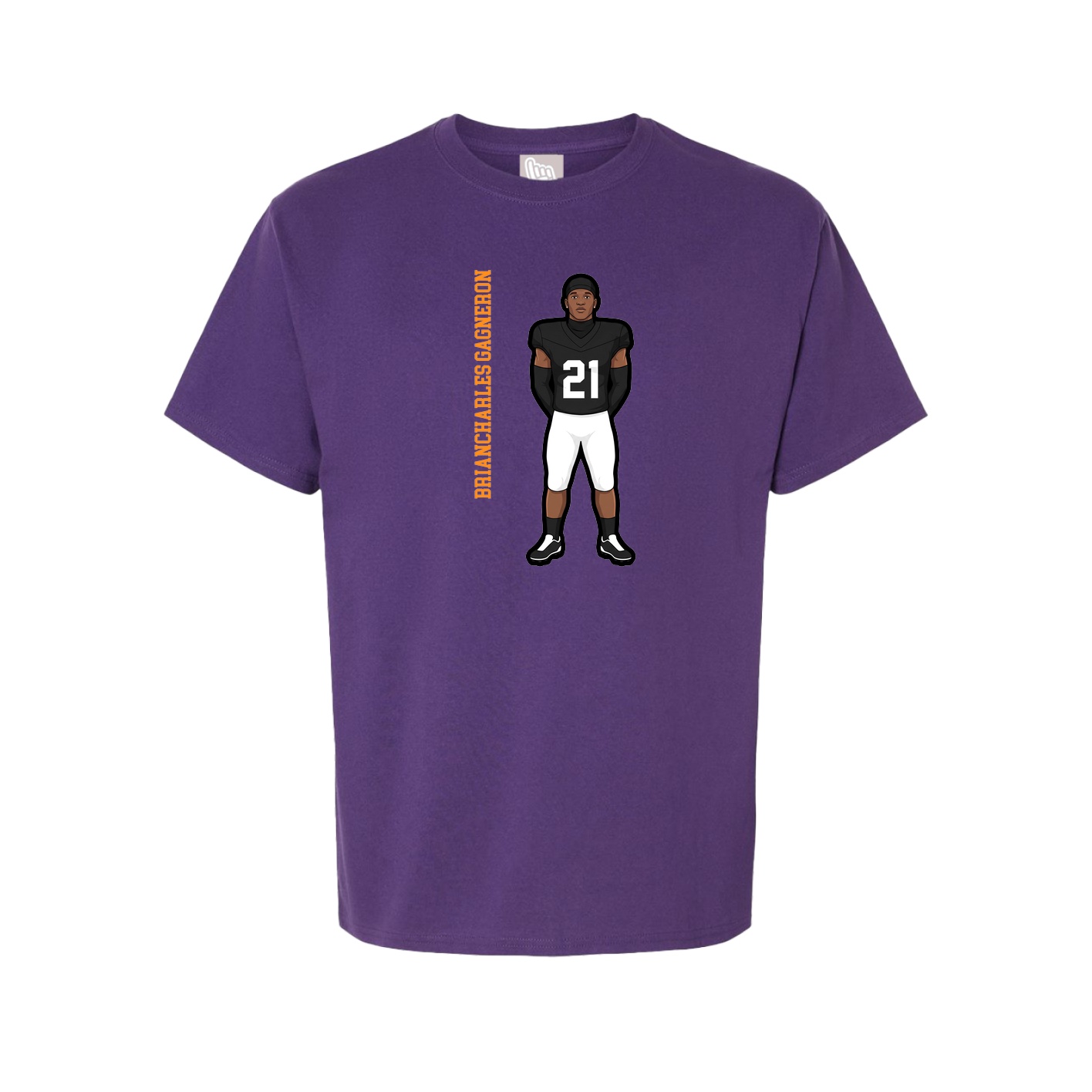 Youth Tee — Name Vertical in Purple