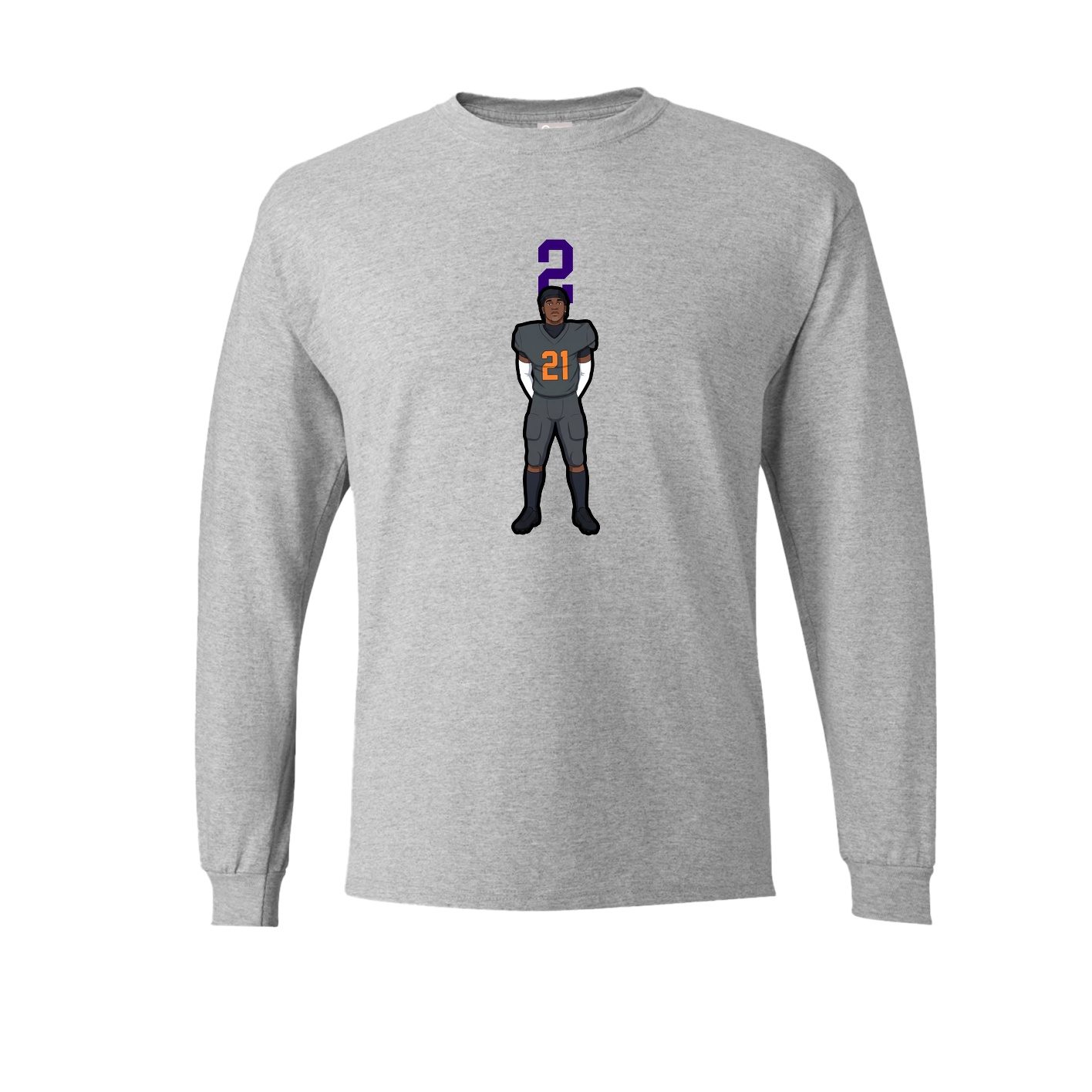 Long Sleeve Tee — Number Top in Grey