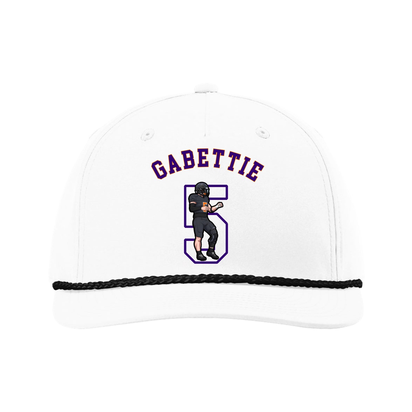 Five-Panel Classic Rope Cap — Shirsey Arch in White