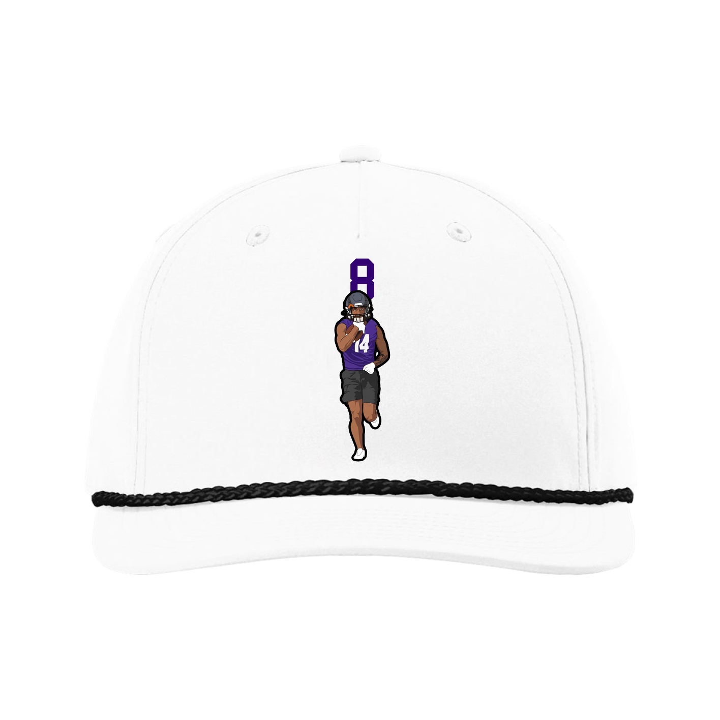 Five-Panel Classic Rope Cap — Number Top in White