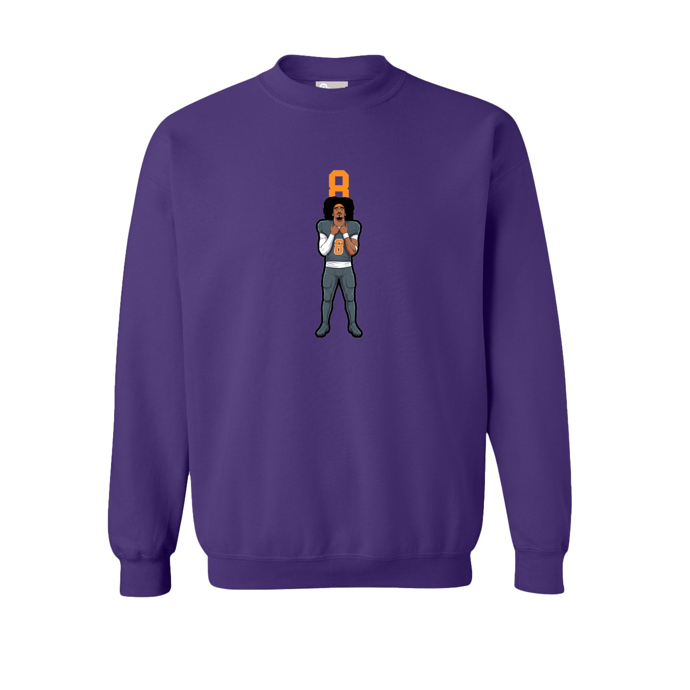 Fleece Crew — Number Top in Purple