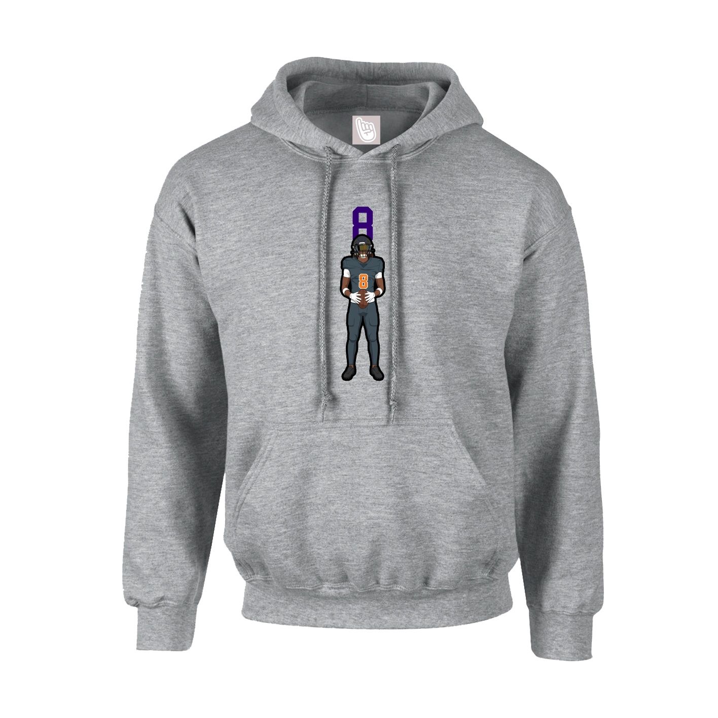 Hoodie — Number Top in Grey
