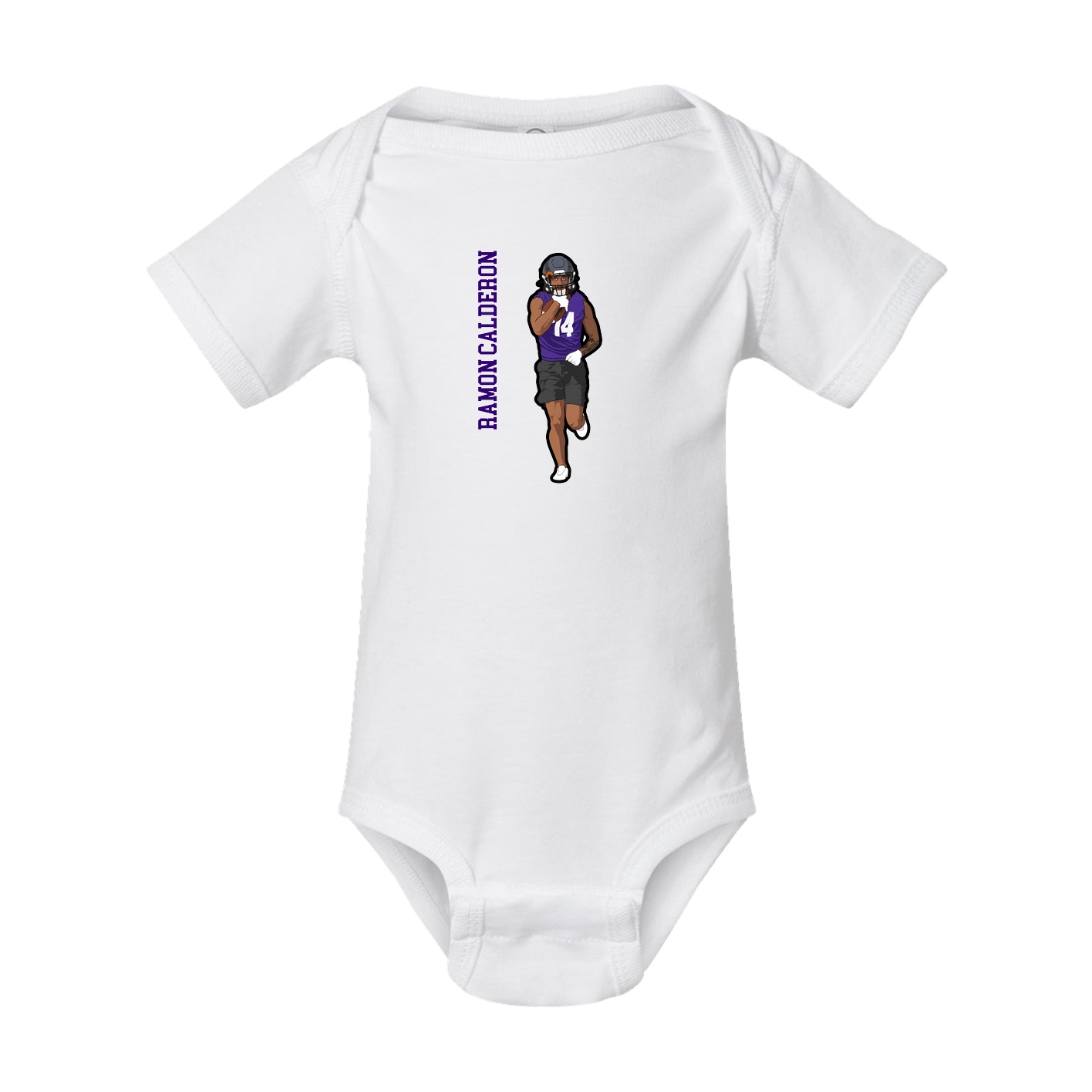 Baby Onesie — Name Vertical in White