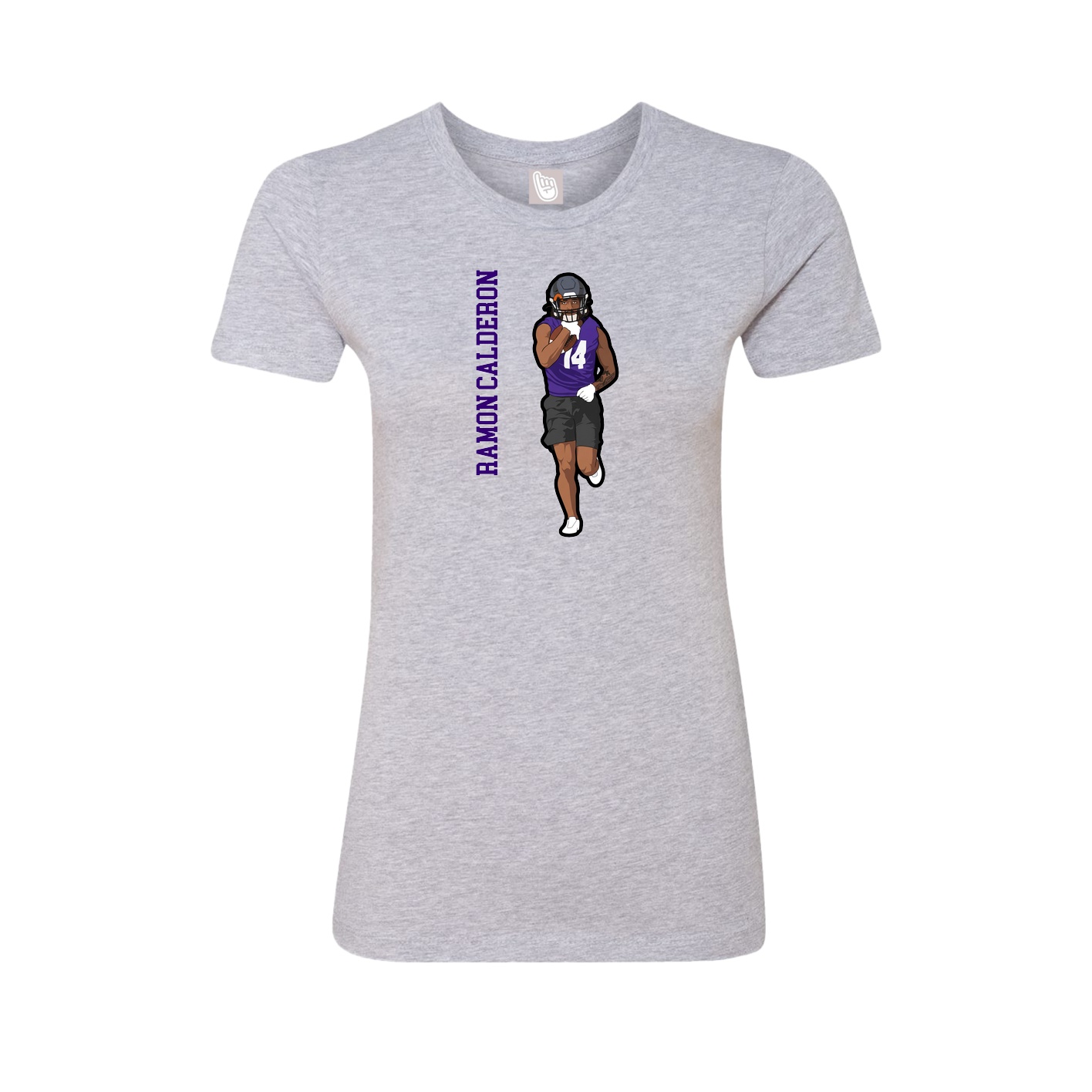 Womens Tee — Name Vertical in Grey