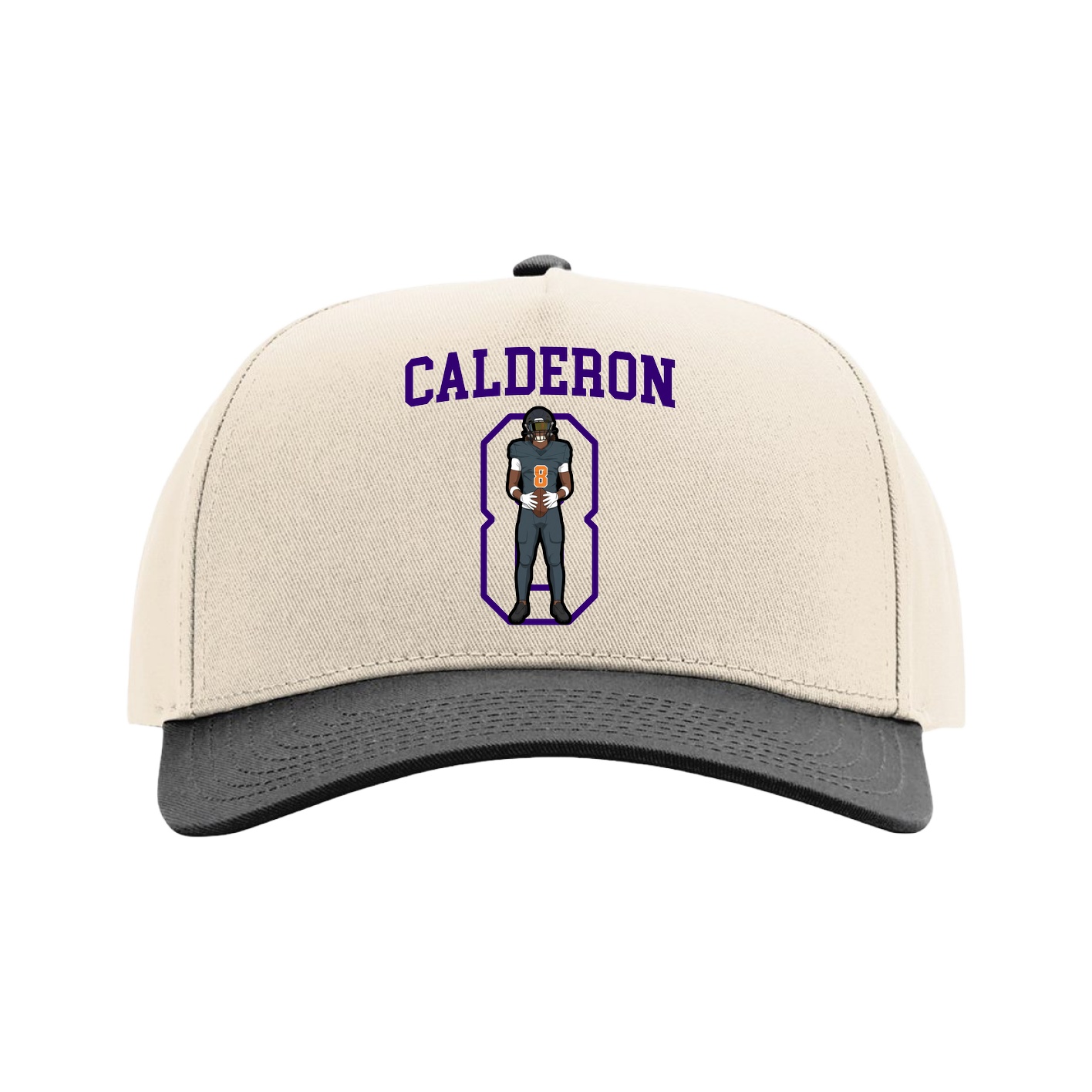 Full Fabric Five-Panel Champ Cap — Shirsey in Cream/Black