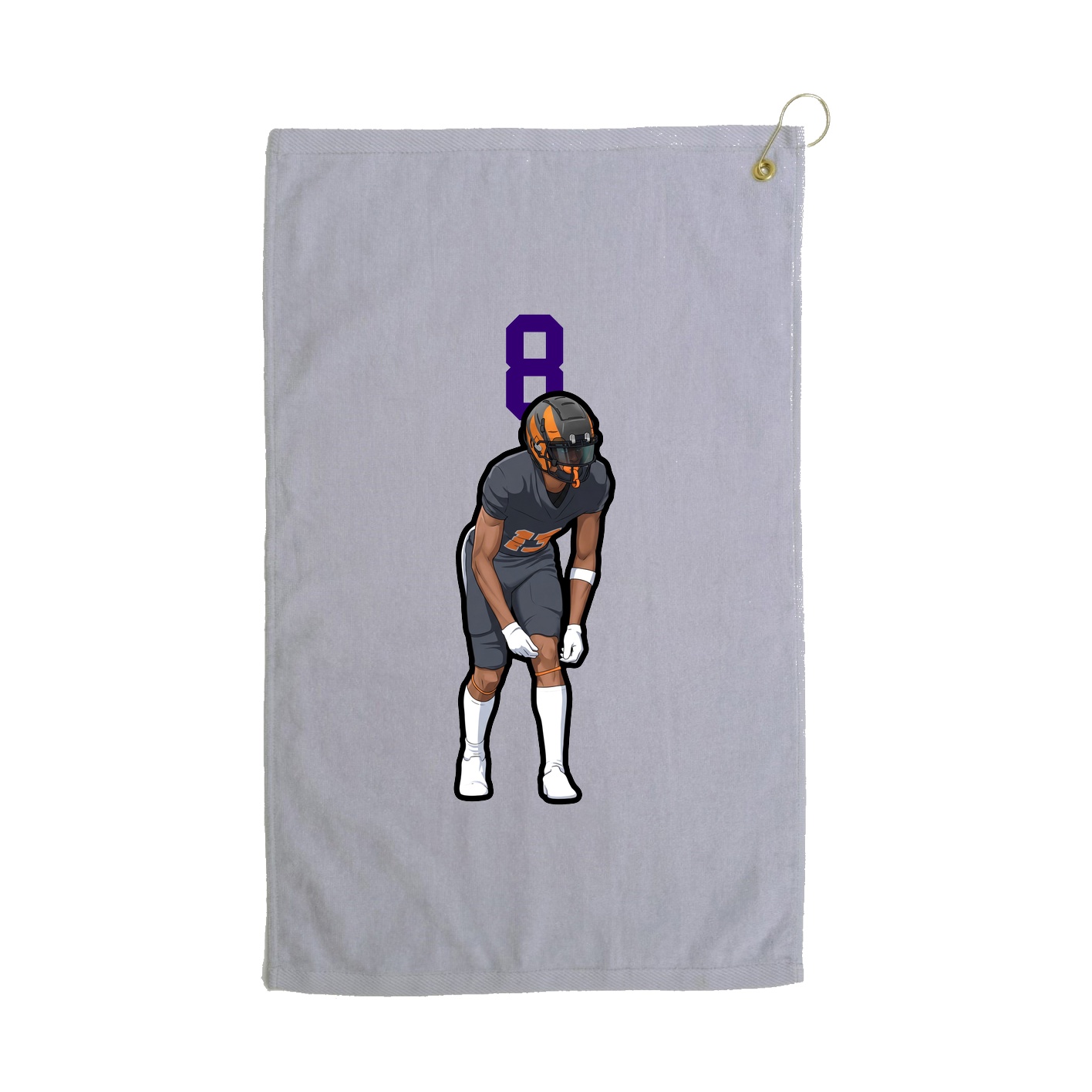 Golf Towel — Number Top in Grey