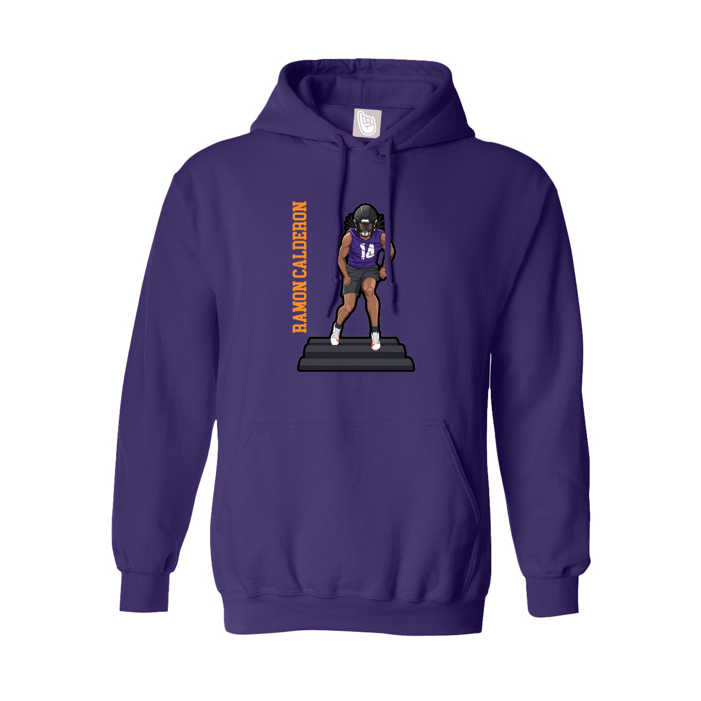 Youth Hoodie — Name Vertical in Purple