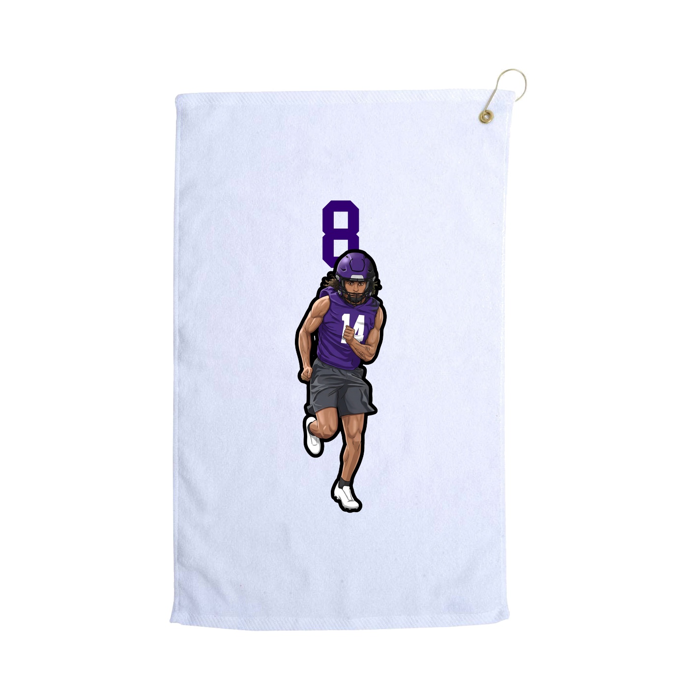 Golf Towel — Number Top in White