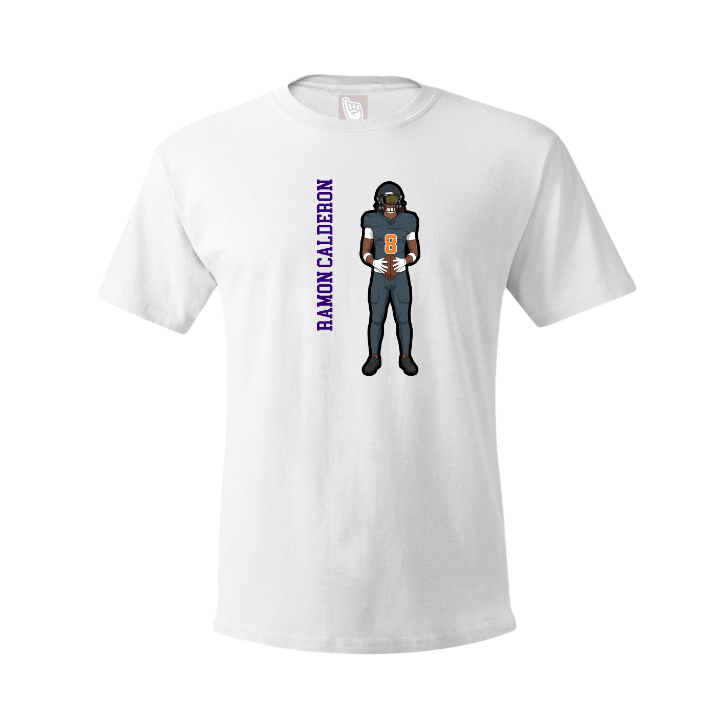 Youth Tee — Name Vertical in White