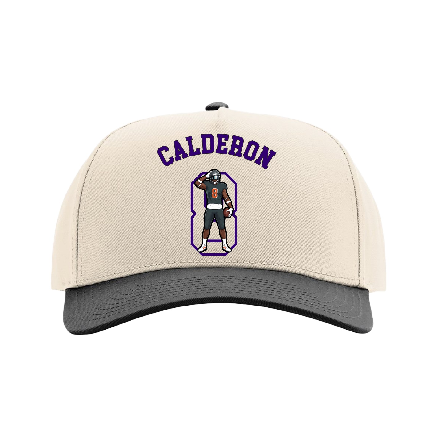 Full Fabric Five-Panel Champ Cap — Shirsey Arch in Cream/Black