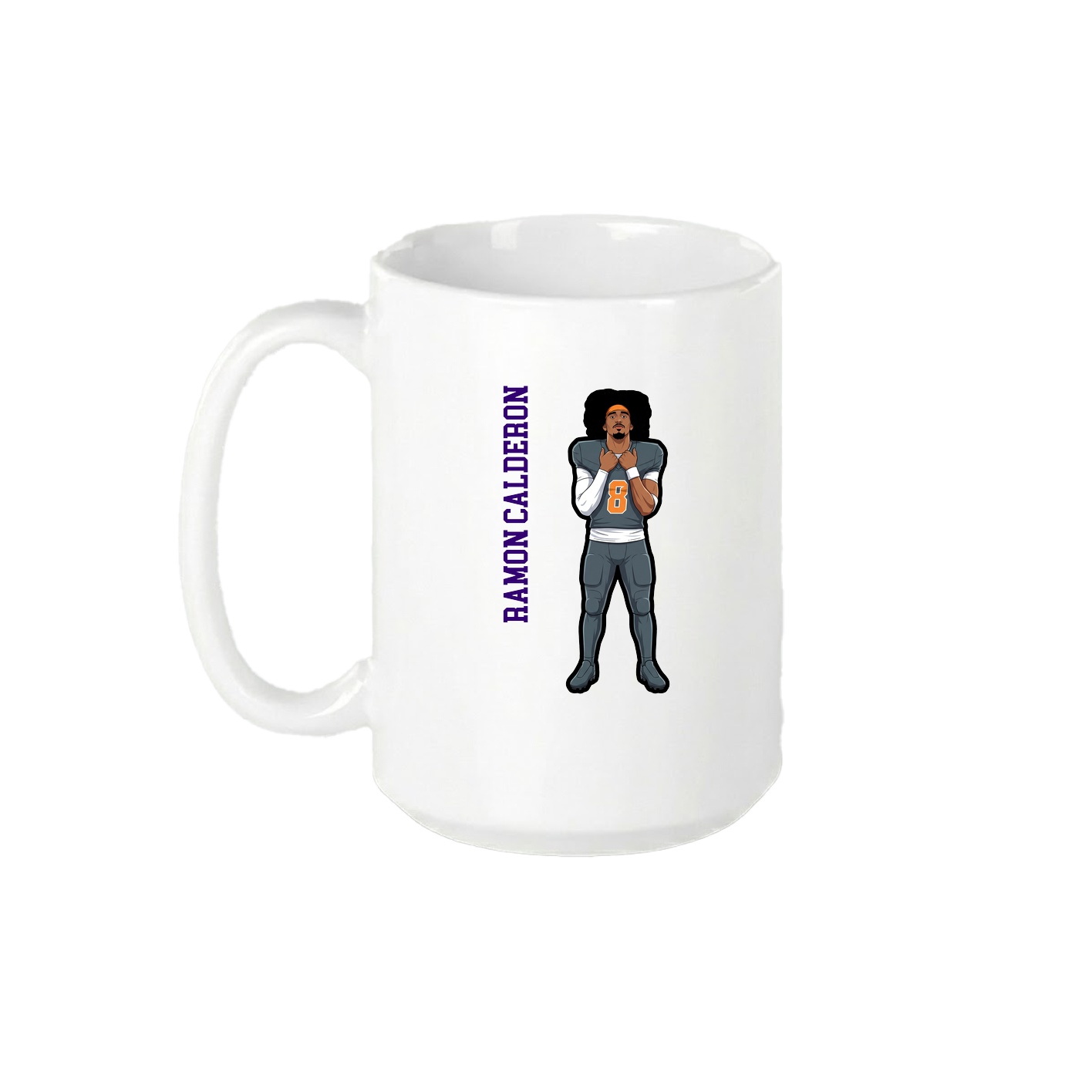15oz Coffee Mug — Name Vertical in White