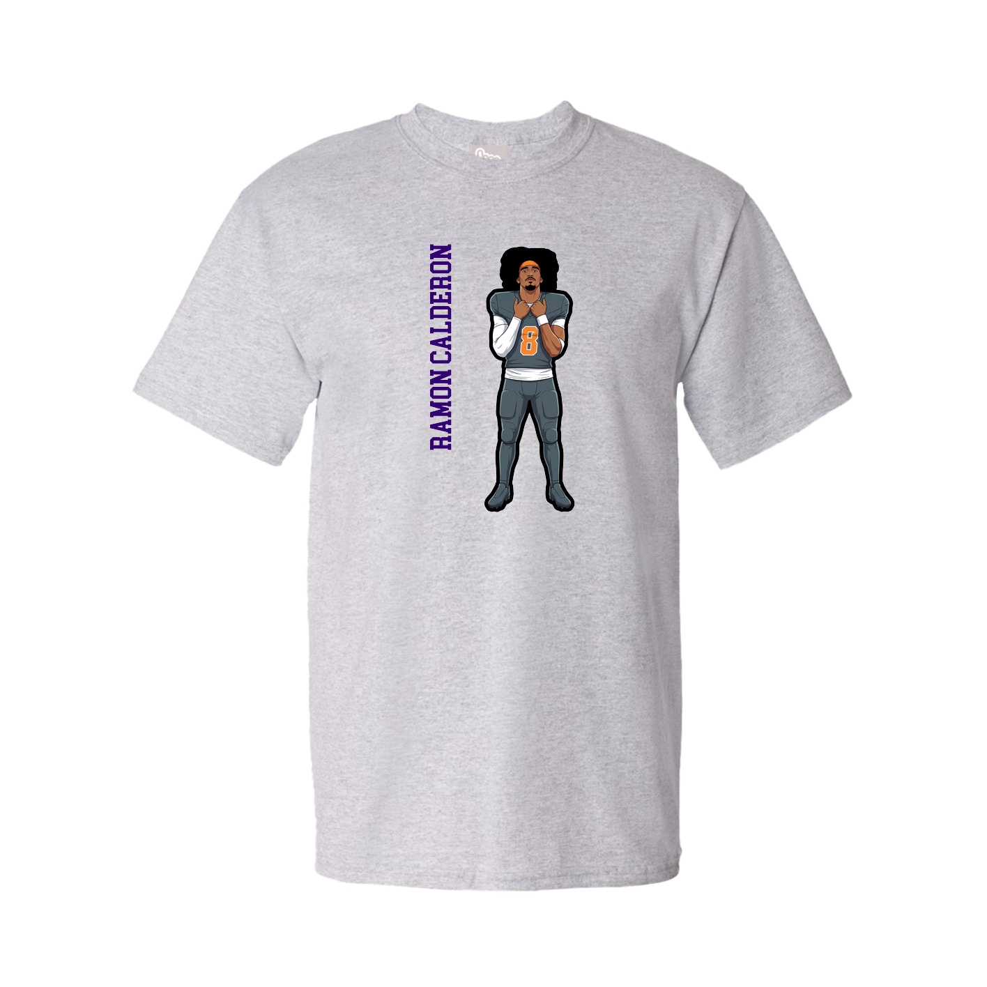Youth Tee — Name Vertical in Grey