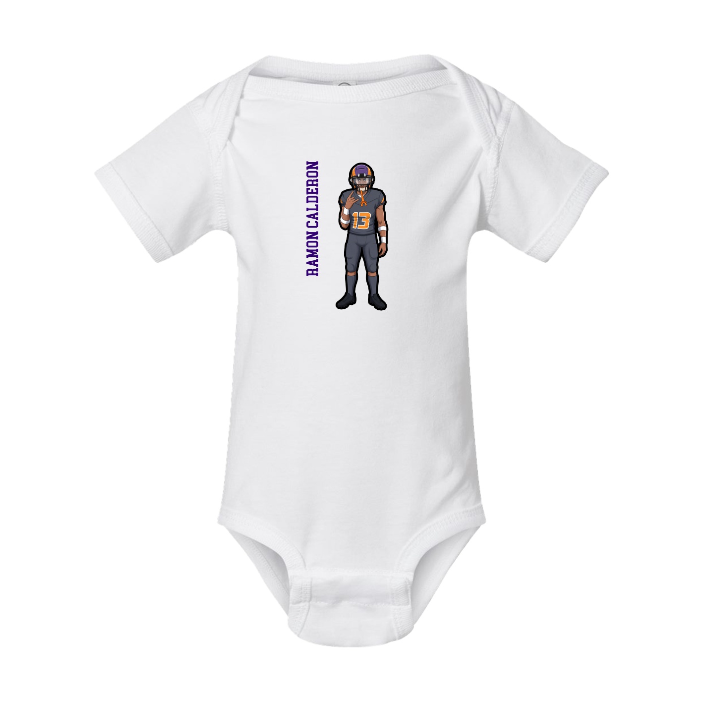 Baby Onesie — Name Vertical in White