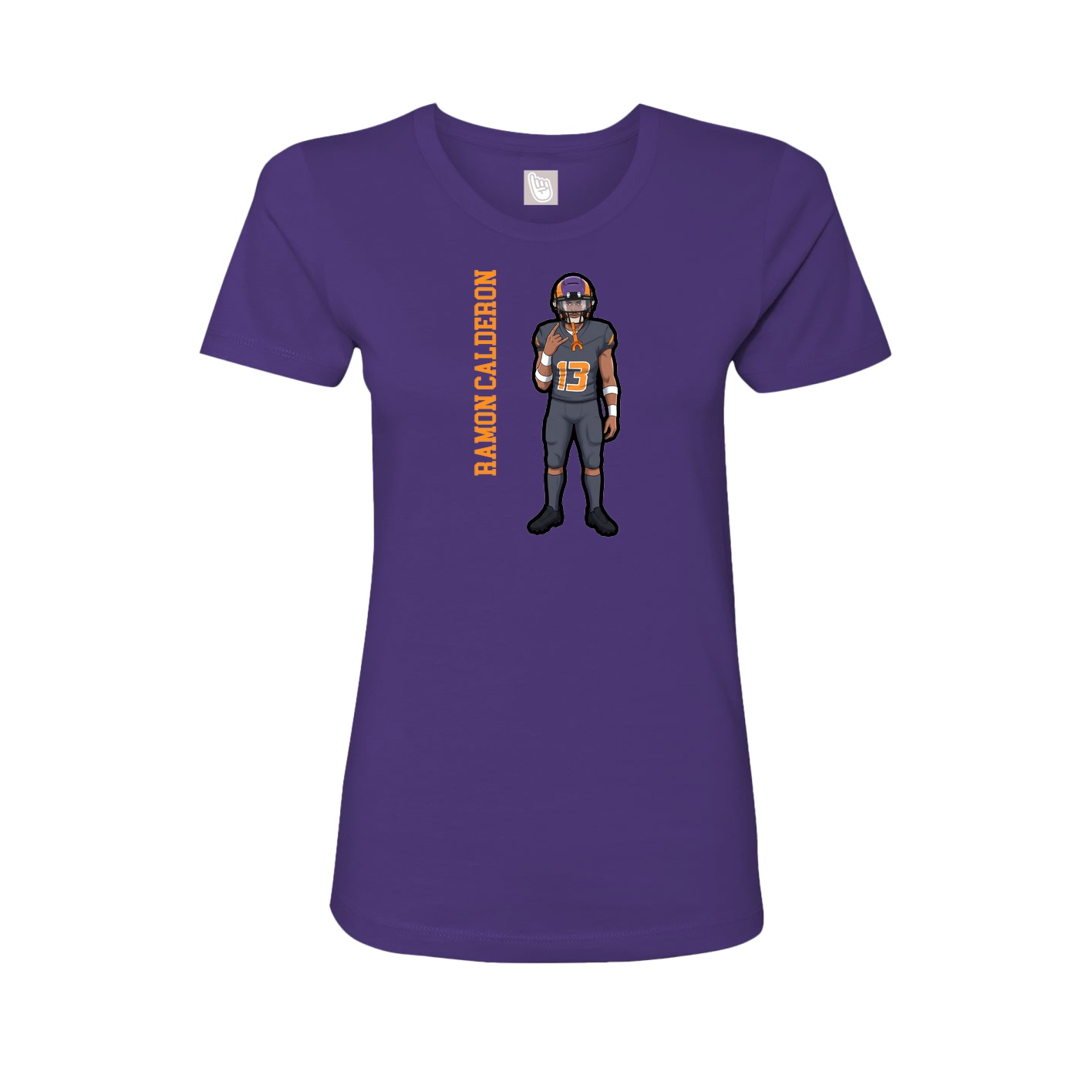 Womens Tee — Name Vertical in Purple