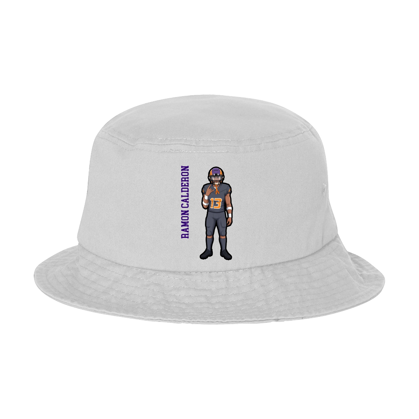 Bucket Cap — Name Vertical in White