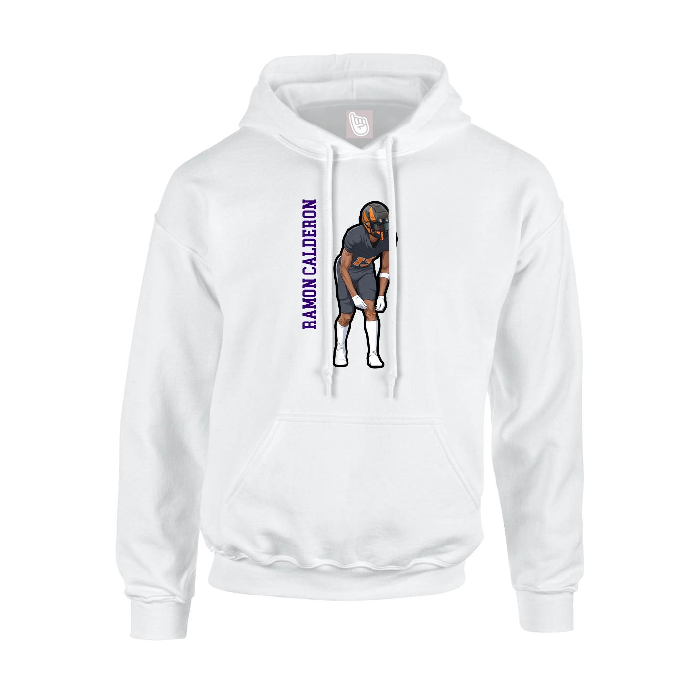 Youth Hoodie — Name Vertical in White