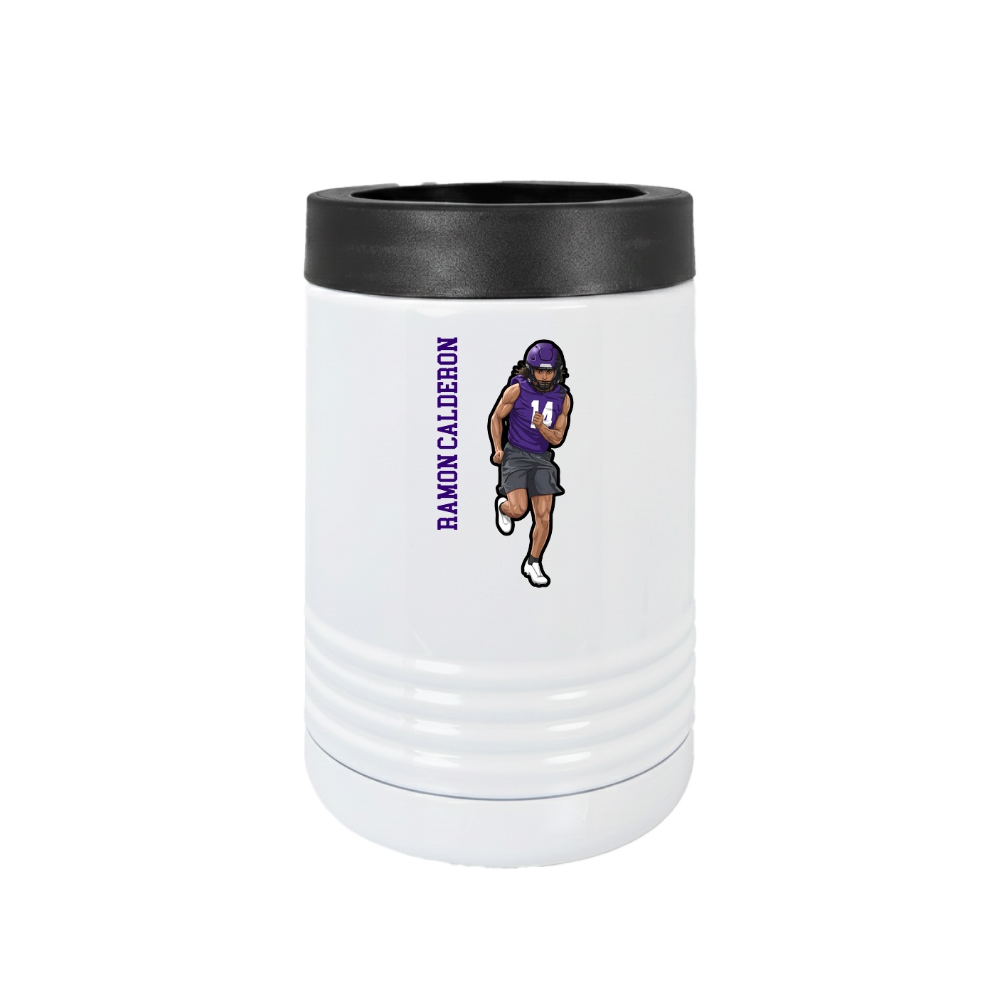 Beverage Holder — Name Vertical in White
