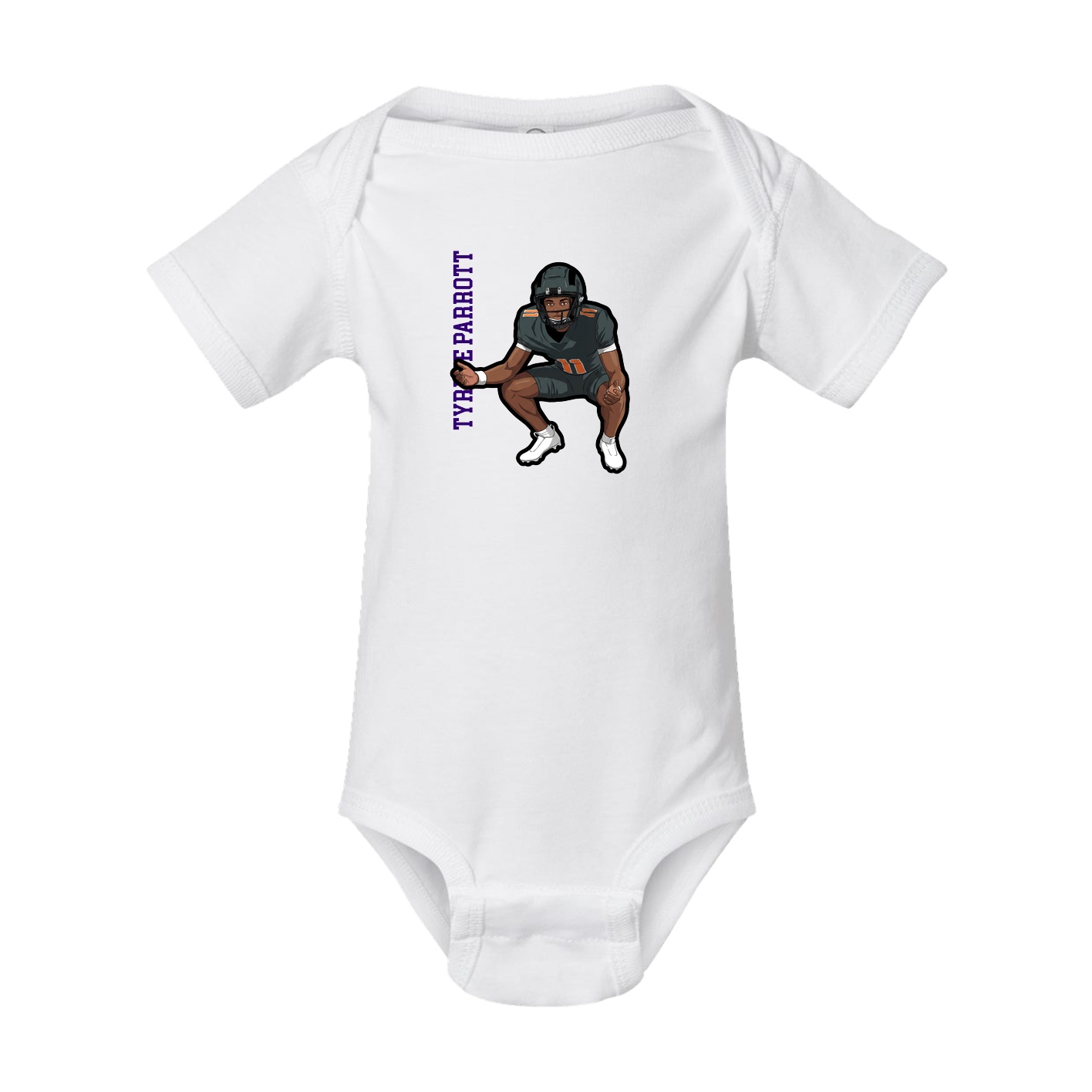 Baby Onesie — Name Vertical in White