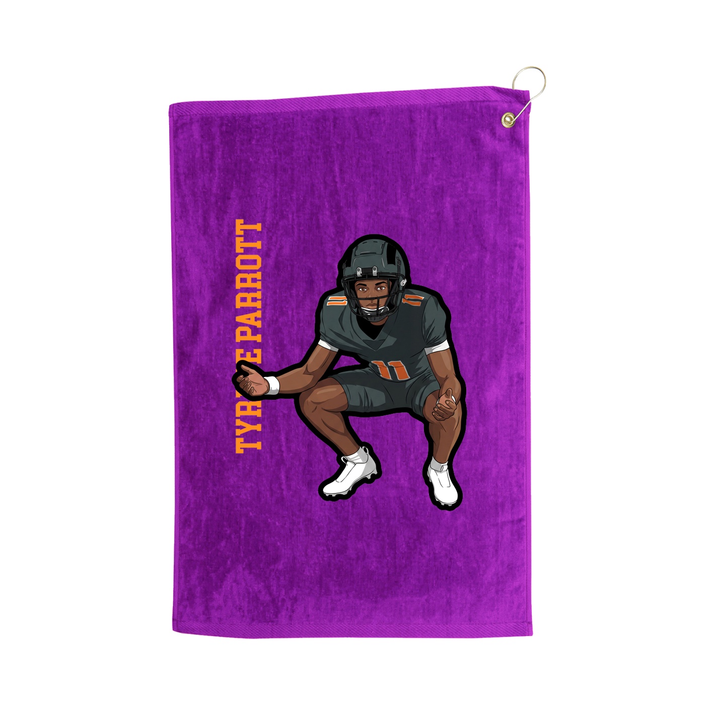 Golf Towel — Name Vertical in Purple