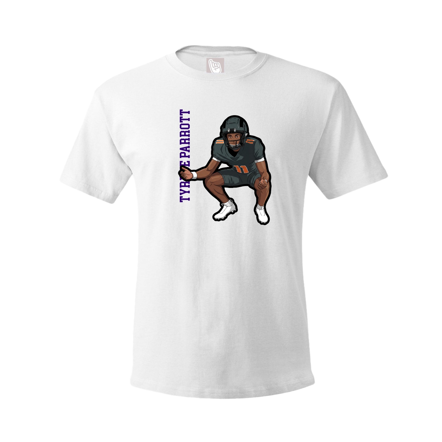 Tee — Name Vertical in White