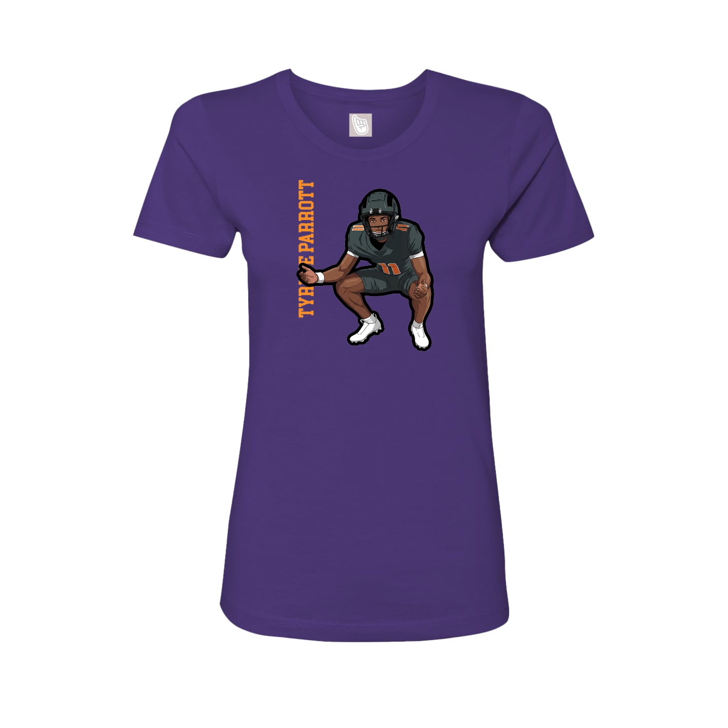 Womens Tee — Name Vertical in Purple
