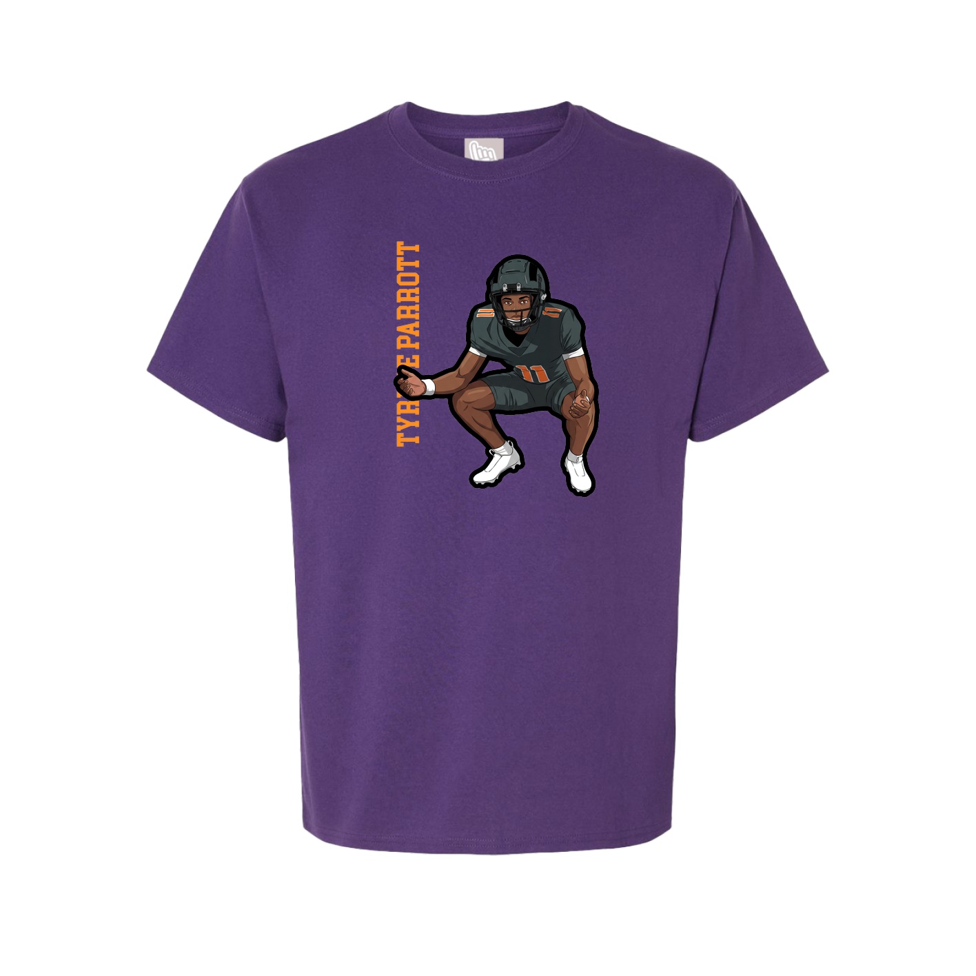 Youth Tee — Name Vertical in Purple