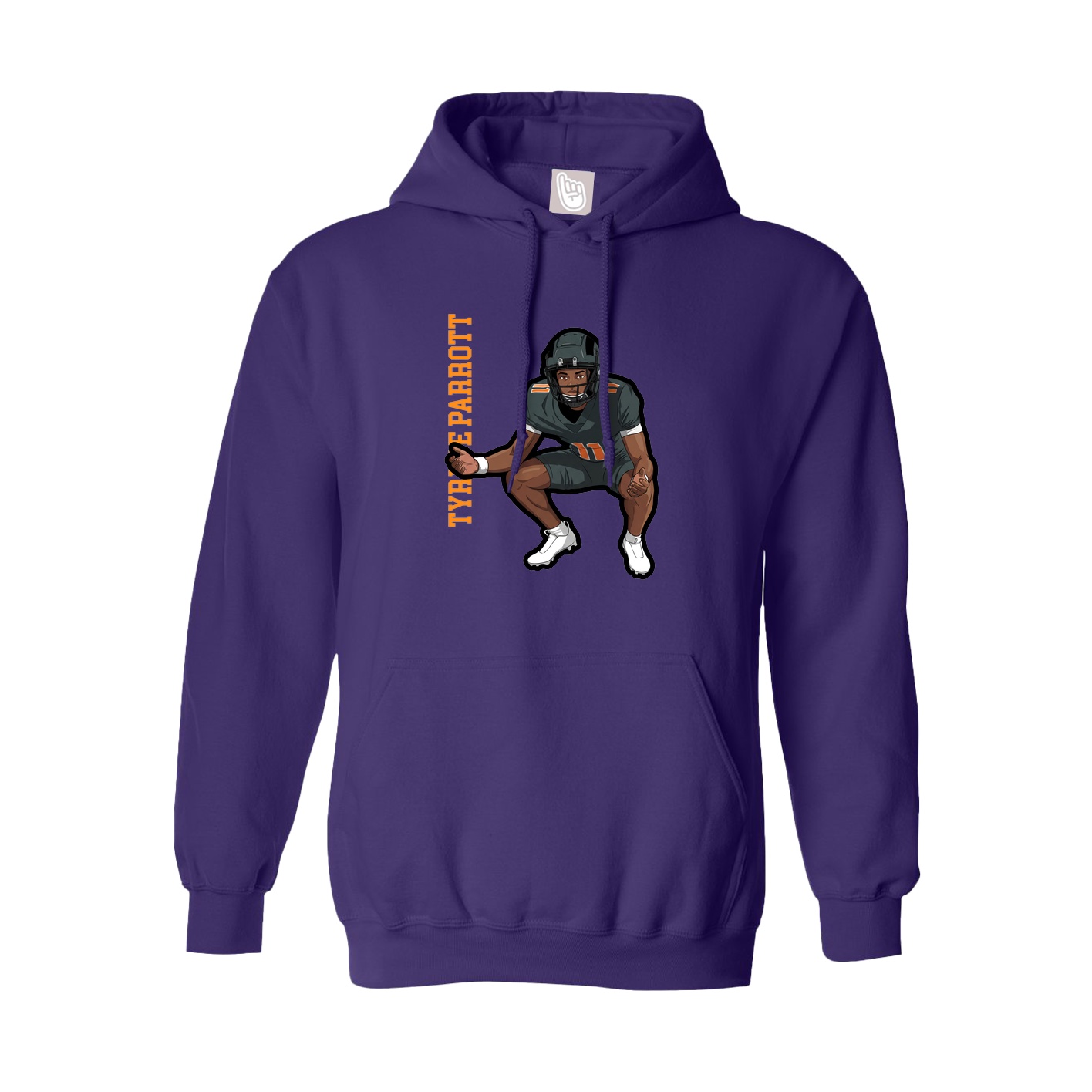 Hoodie — Name Vertical in Purple