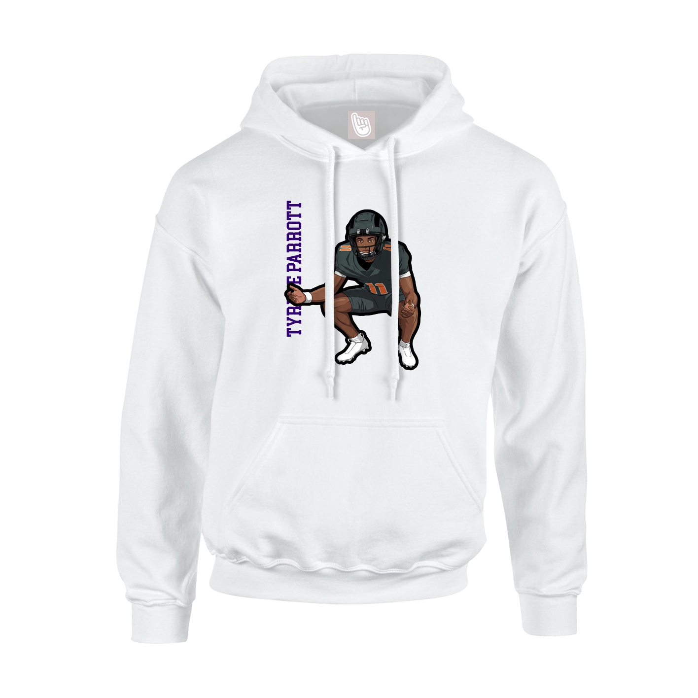 Hoodie — Name Vertical in White