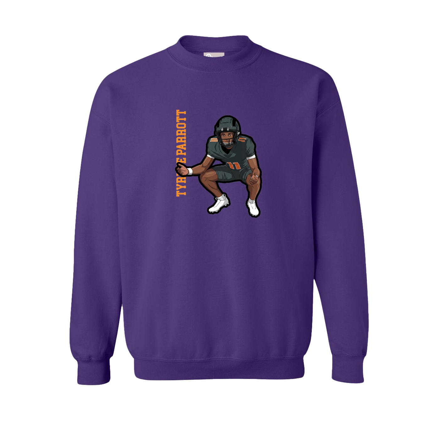Fleece Crew — Name Vertical in Purple