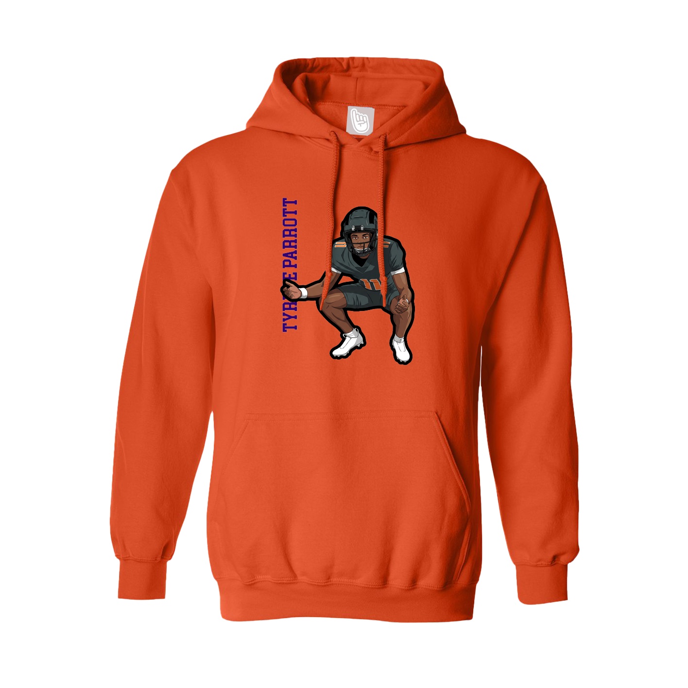 Youth Hoodie — Name Vertical in Orange