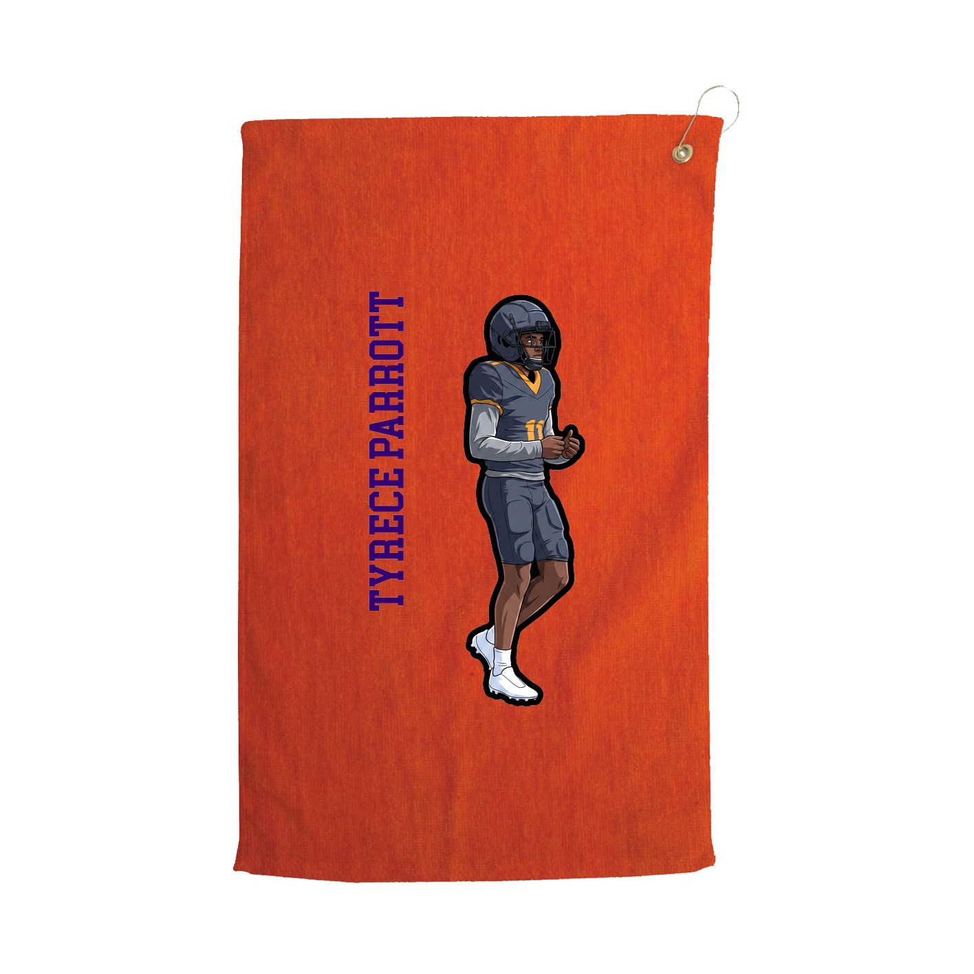 Golf Towel — Name Vertical in Orange