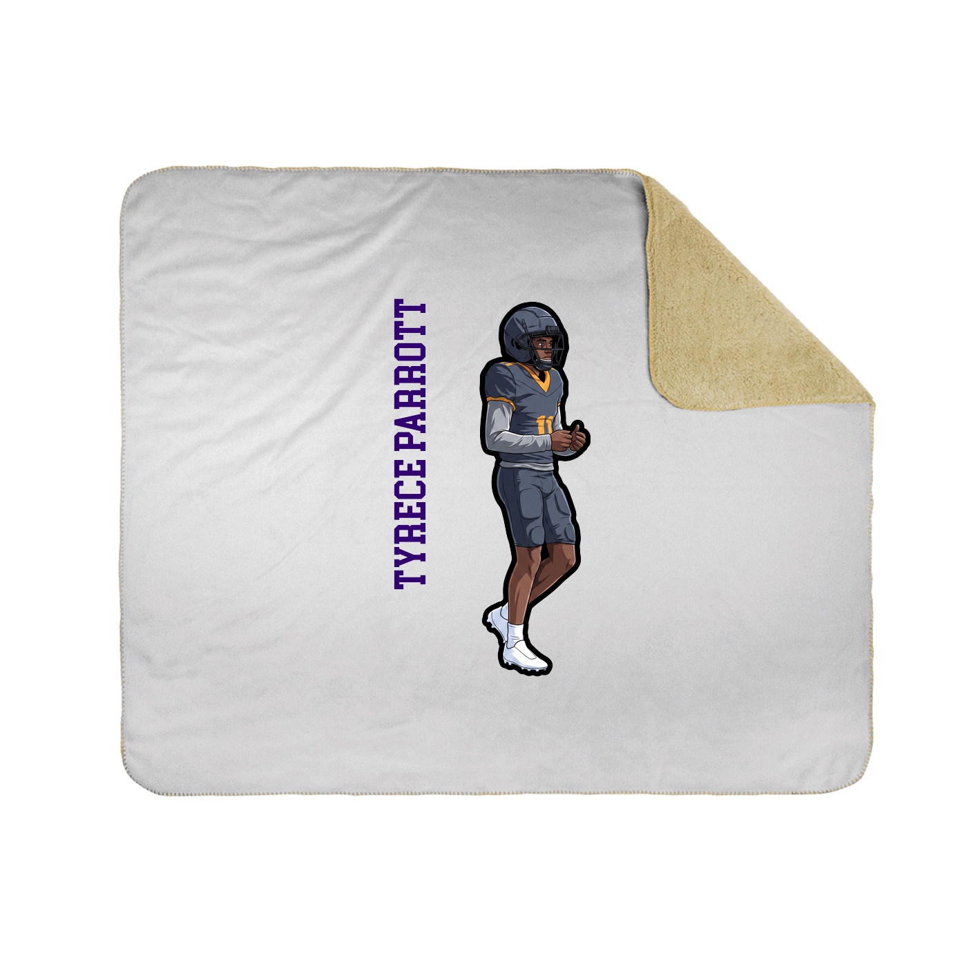 Throw Blanket — Name Vertical in White