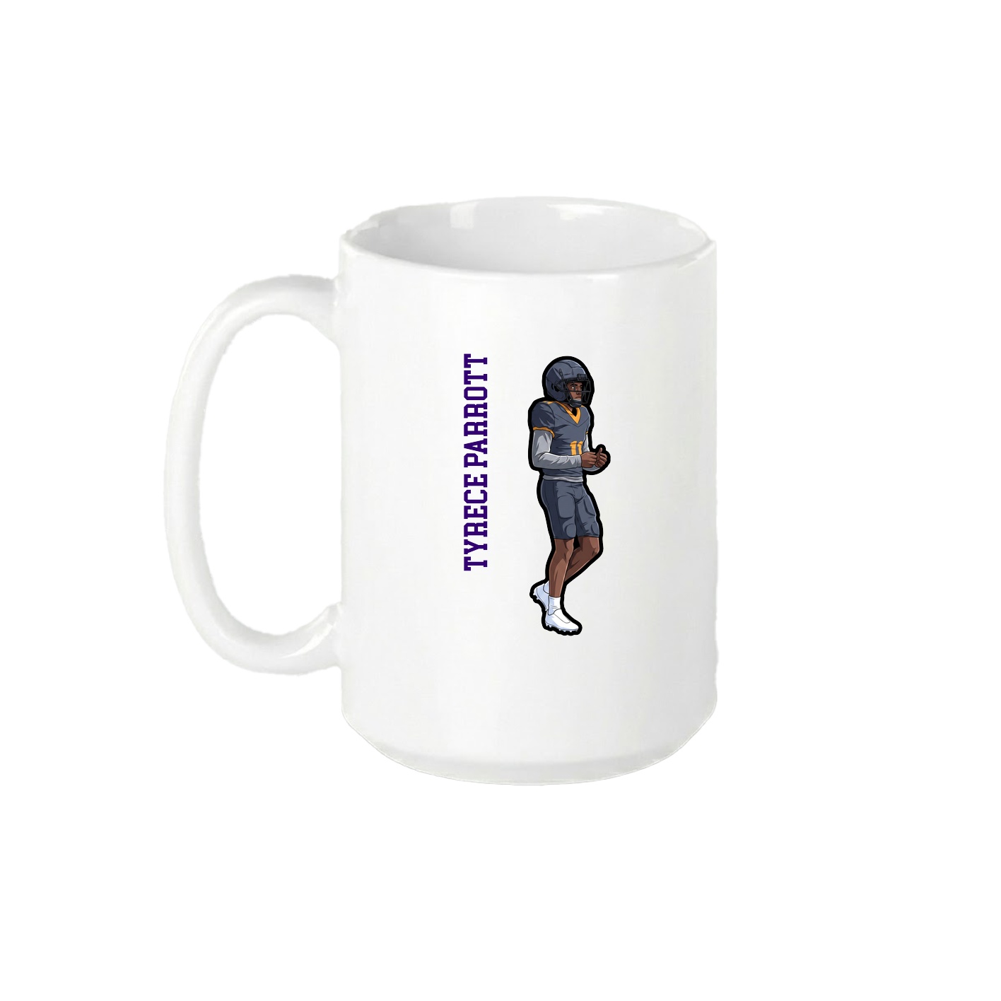 15oz Coffee Mug — Name Vertical in White