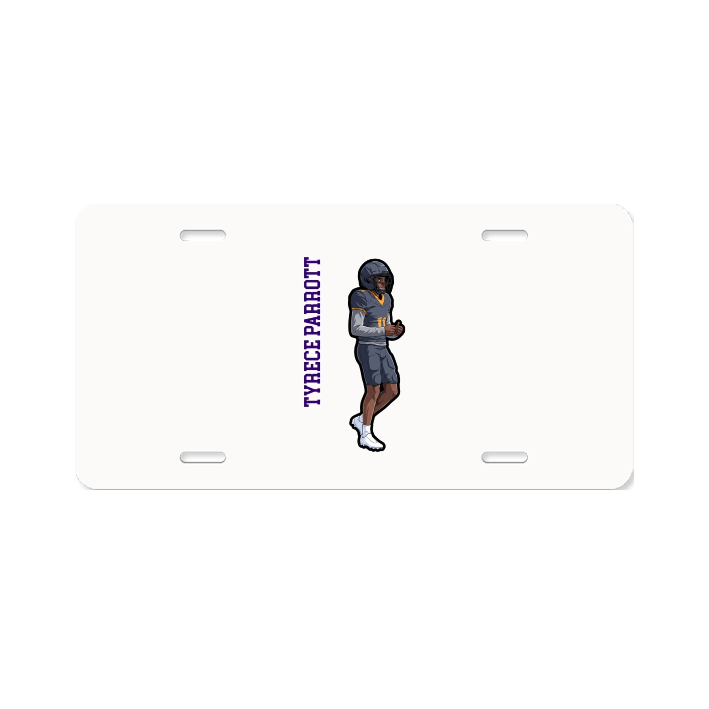 License Plate — Name Vertical in Classic