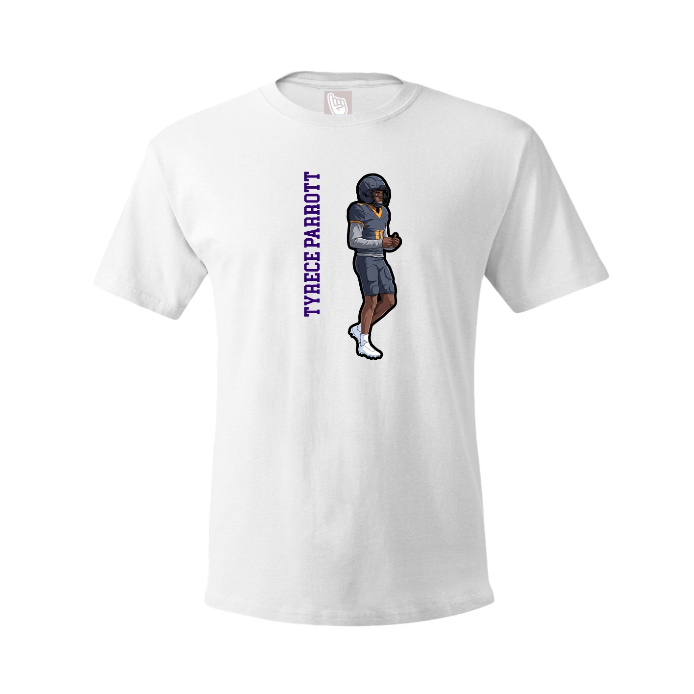 Tee — Name Vertical in White