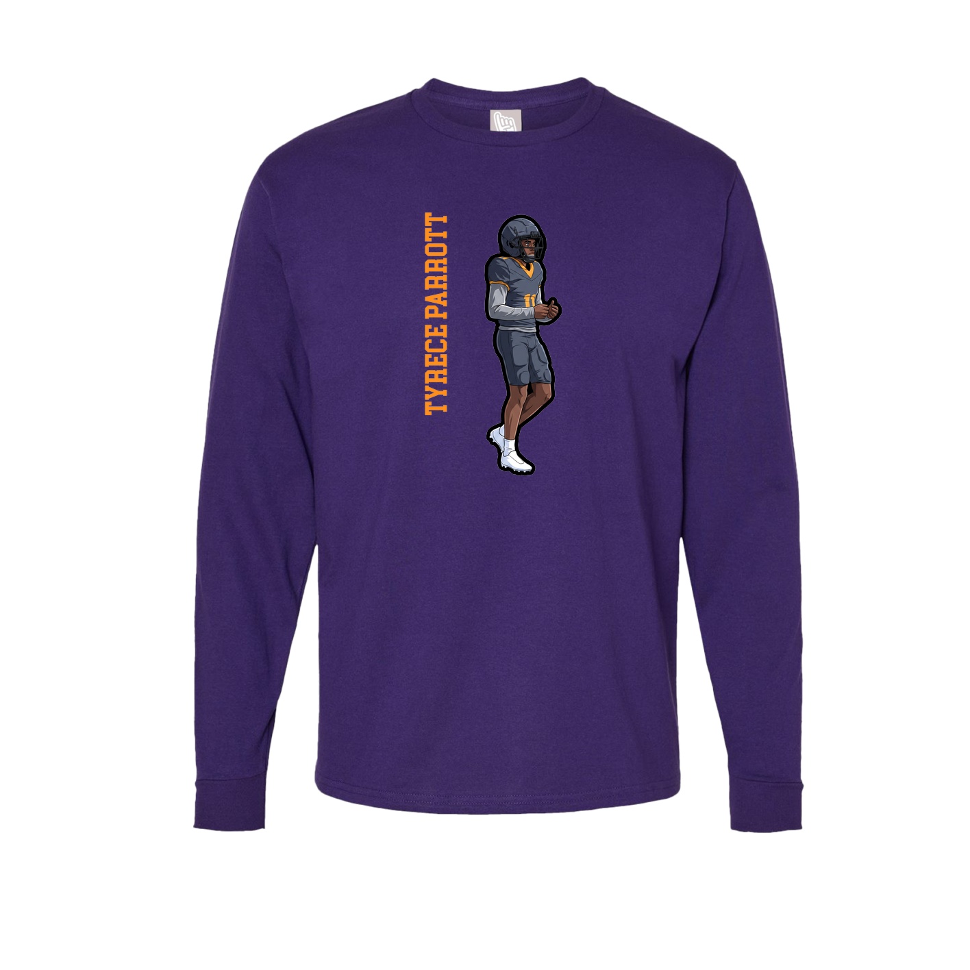 Long Sleeve Tee — Name Vertical in Purple