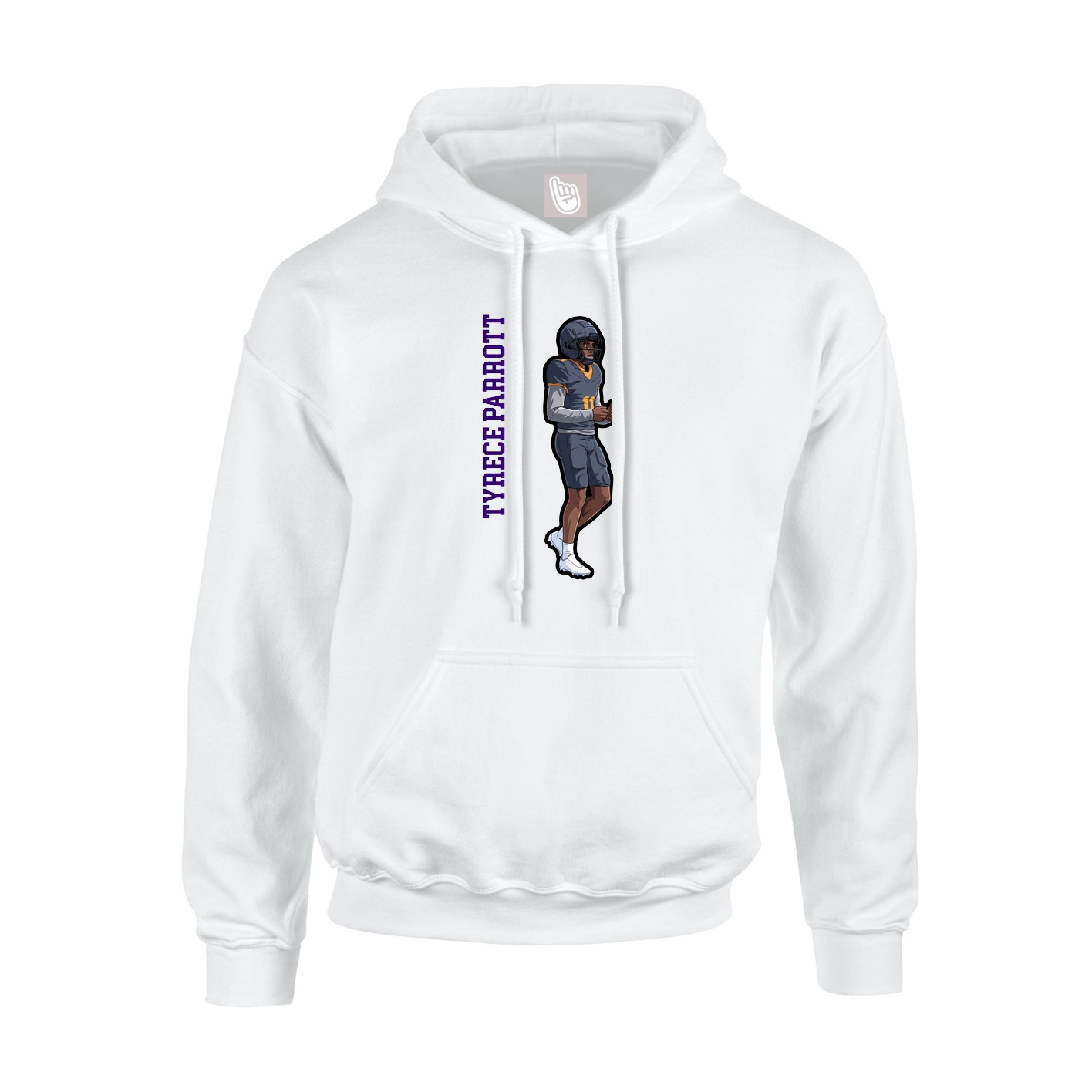 Hoodie — Name Vertical in White