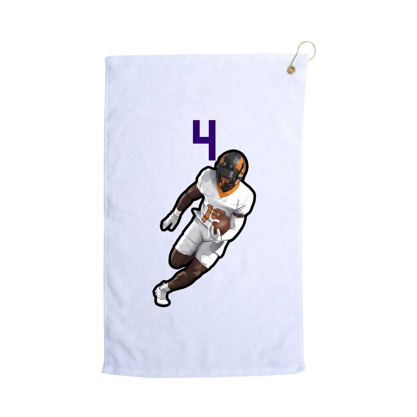Golf Towel — Number Top in White