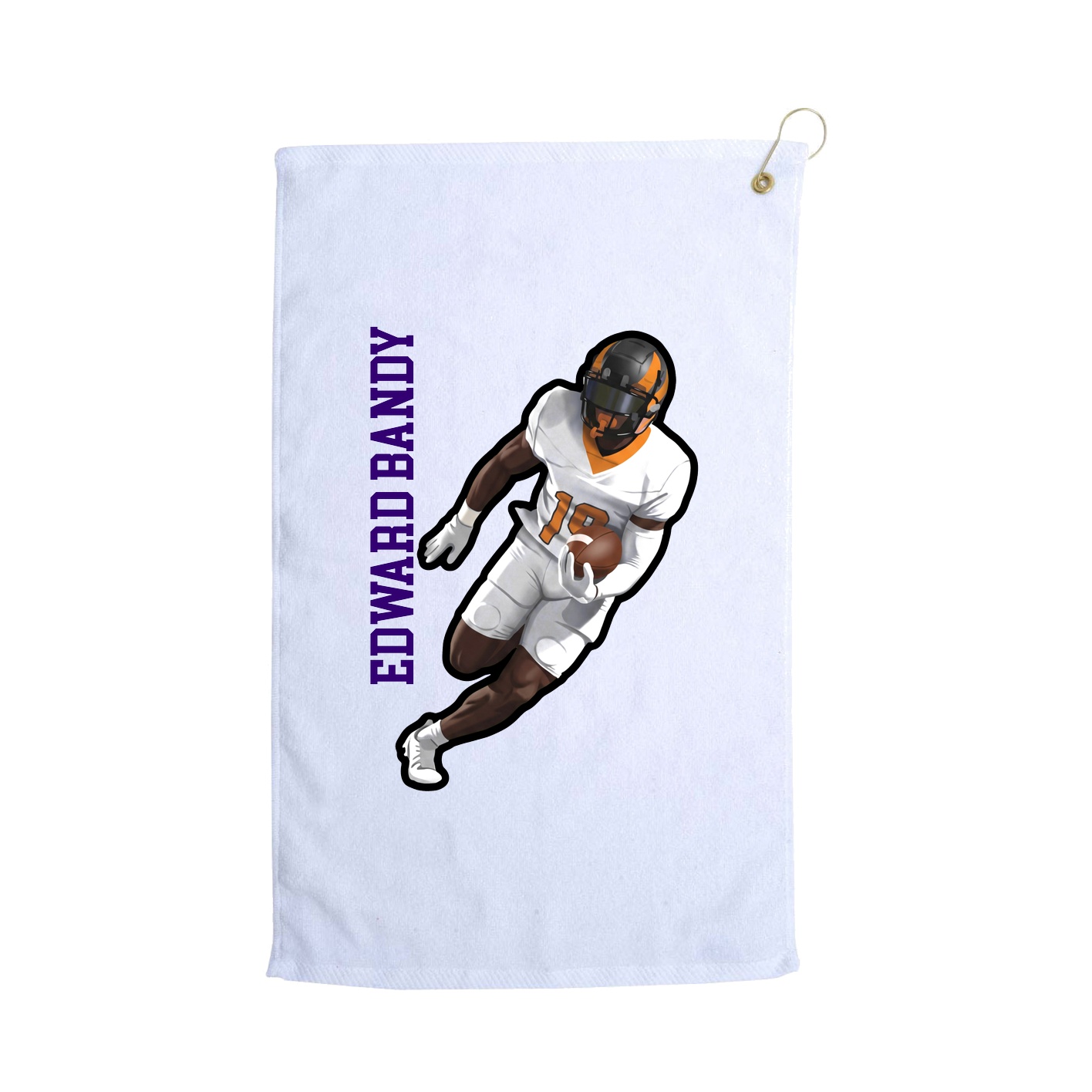 Golf Towel — Name Vertical in White