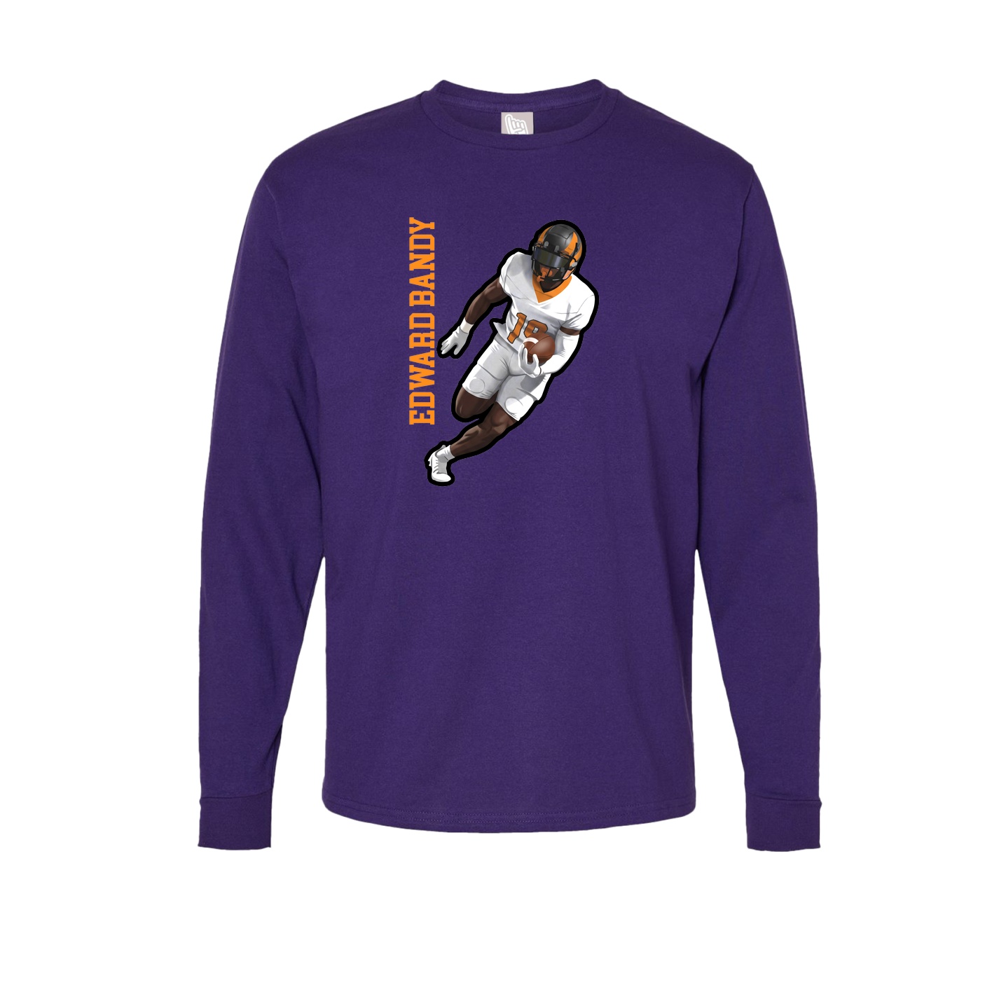 Long Sleeve Tee — Name Vertical in Purple