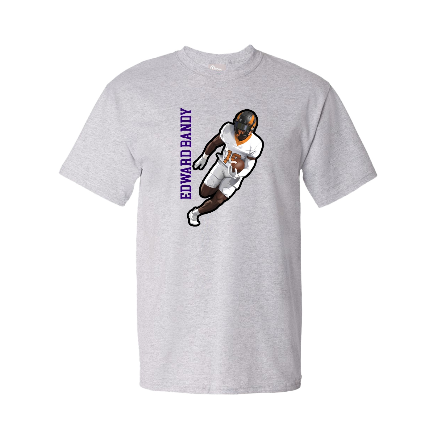 Youth Tee — Name Vertical in Grey