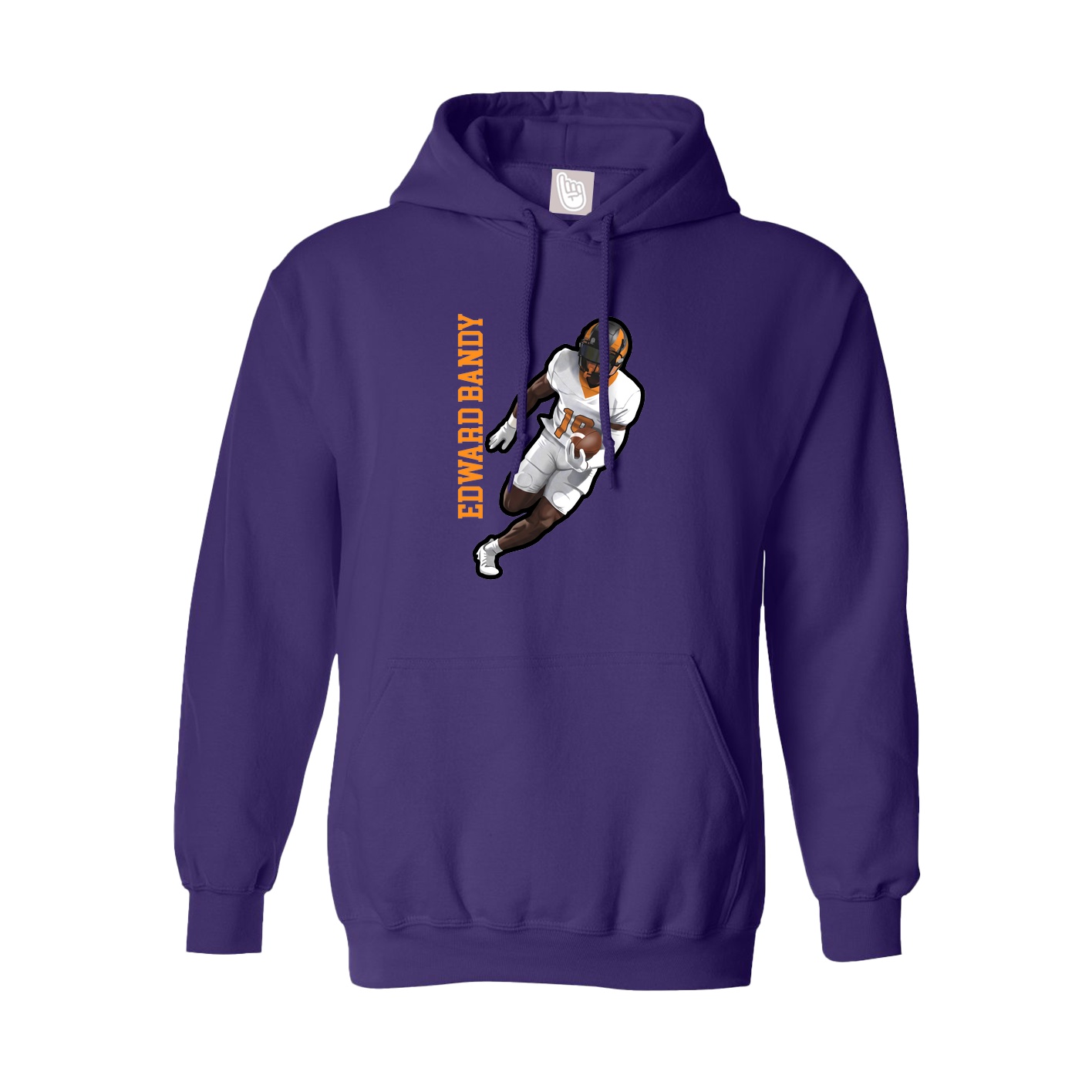 Hoodie — Name Vertical in Purple