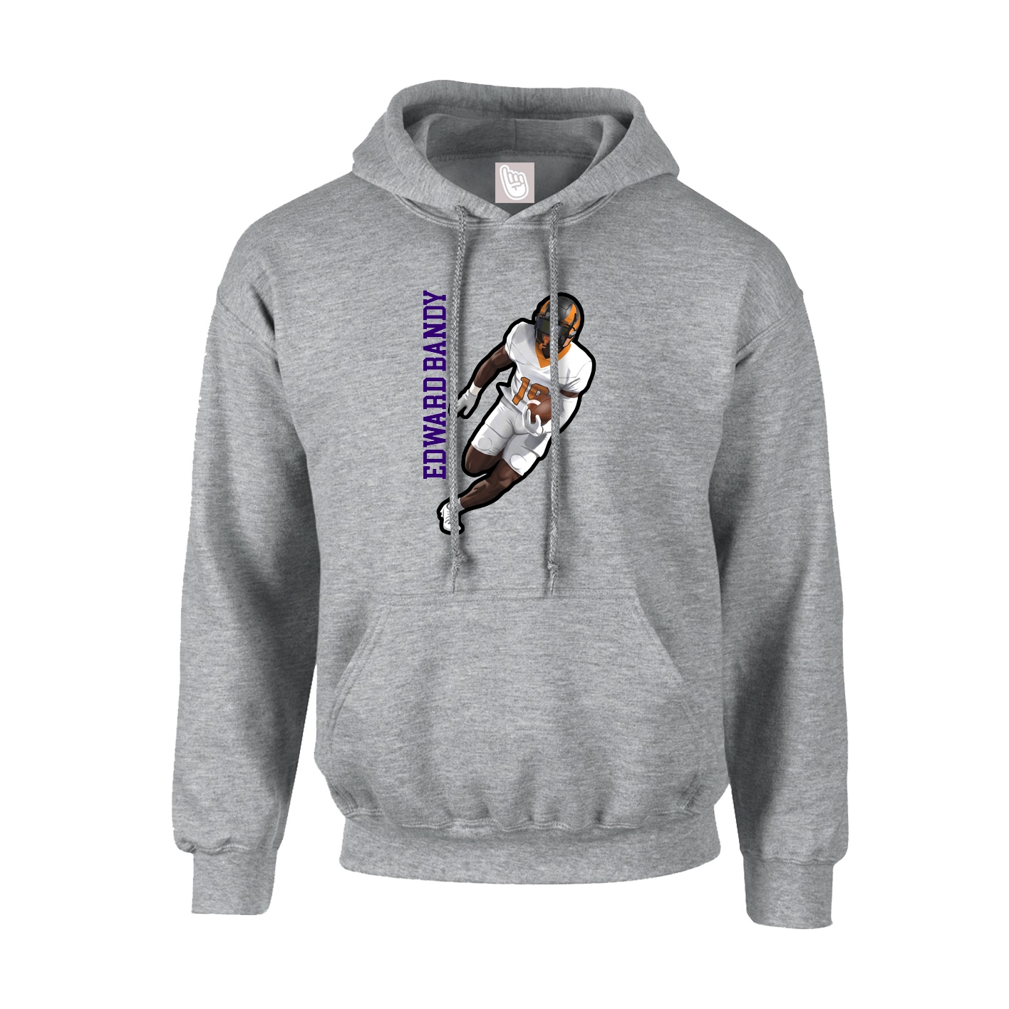 Youth Hoodie — Name Vertical in Grey