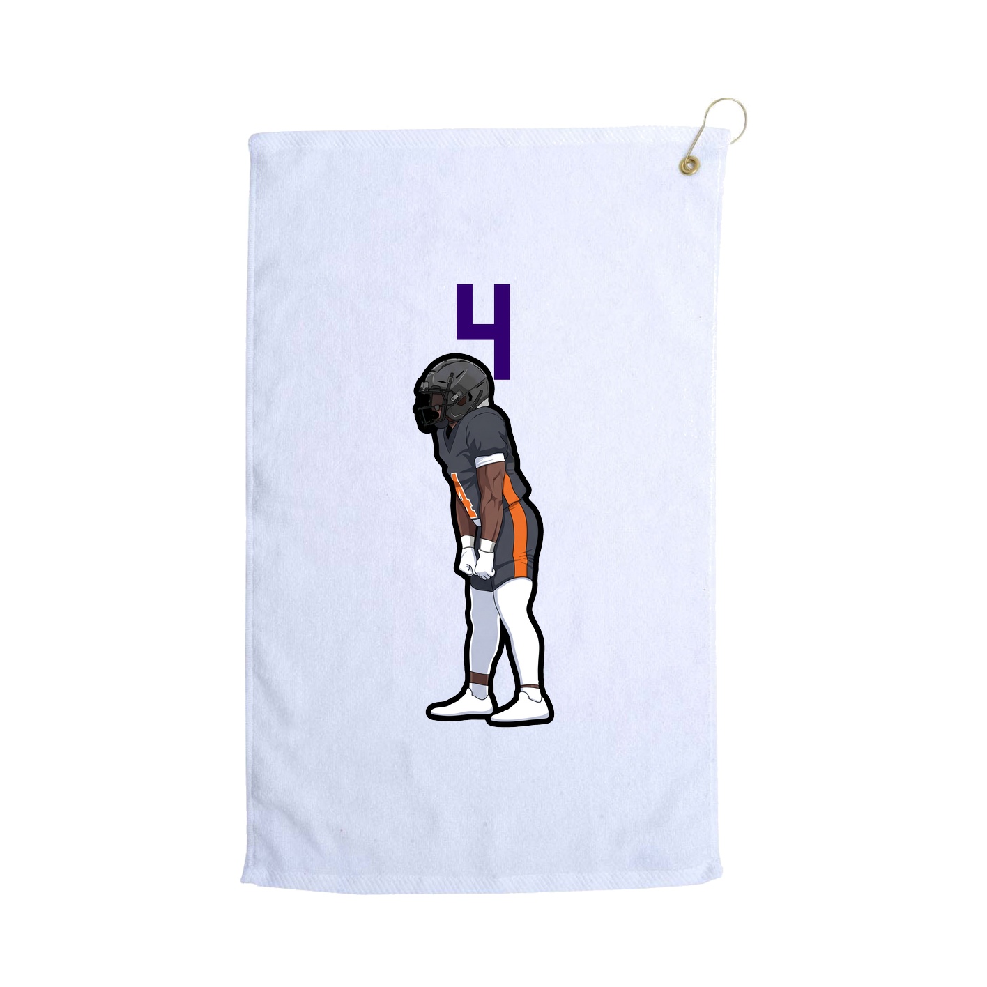 Golf Towel — Number Top in White