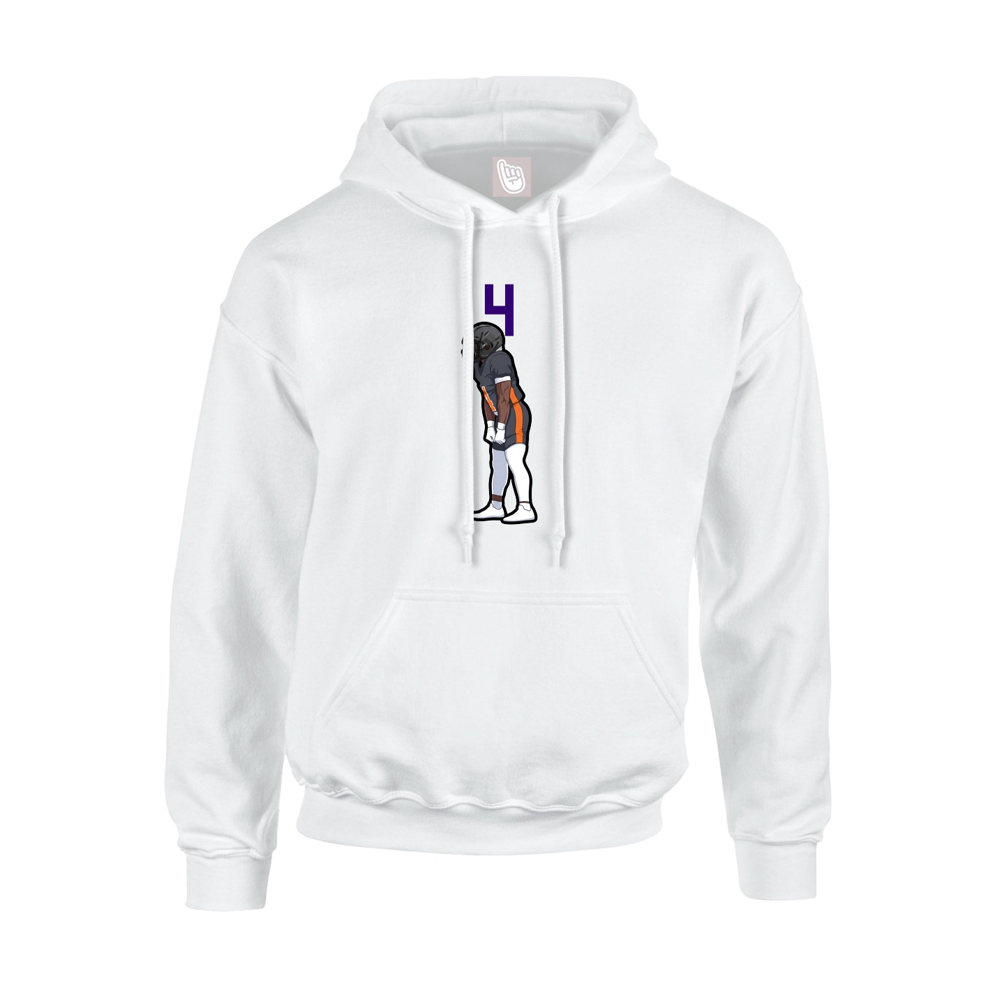 Youth Hoodie — Number Top in White