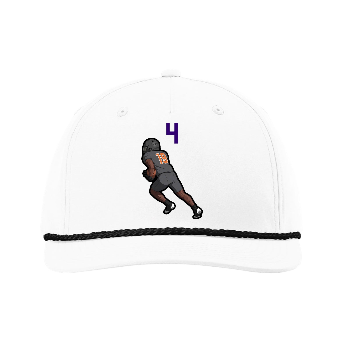 Five-Panel Classic Rope Cap — Number Top in White