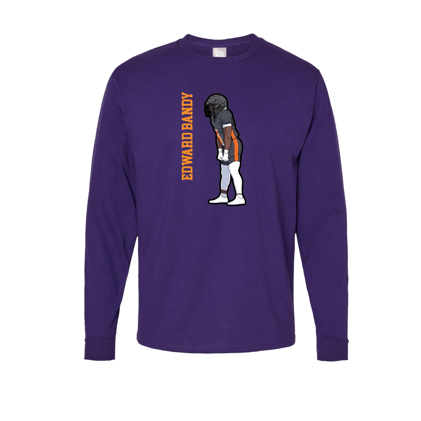 Long Sleeve Tee — Name Vertical in Purple